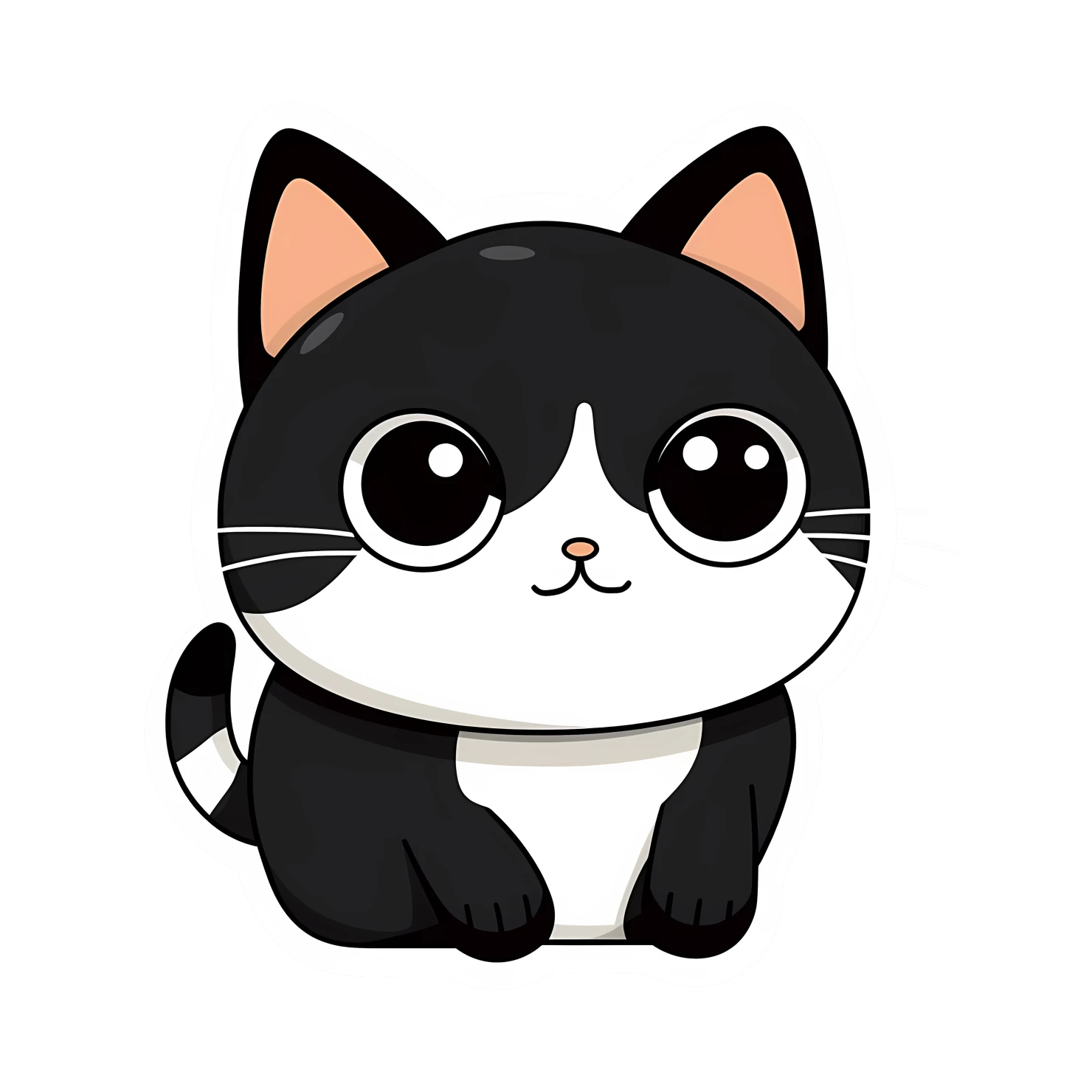 Kawaii cat sticker isolated on transparent background #24338