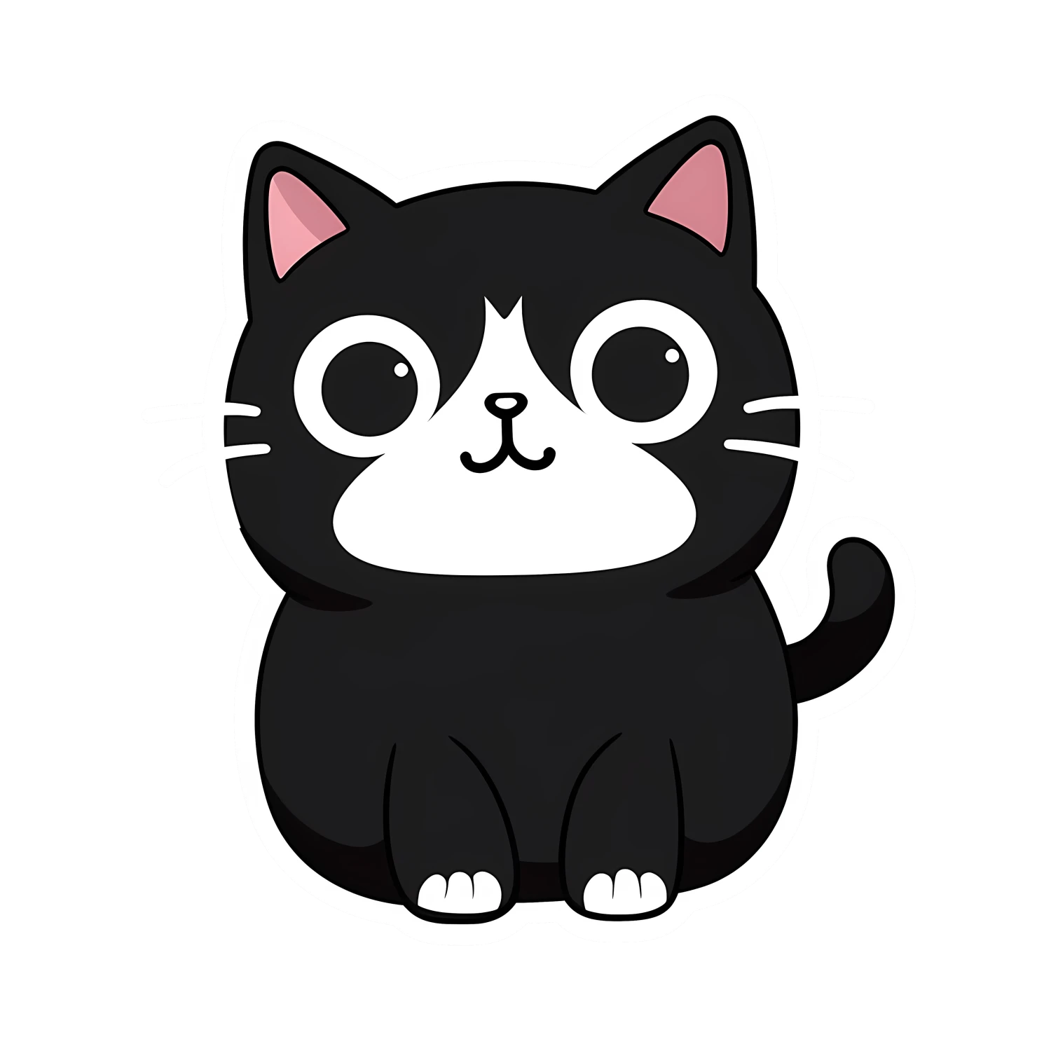 Kawaii cat sticker isolated on transparent background #24339