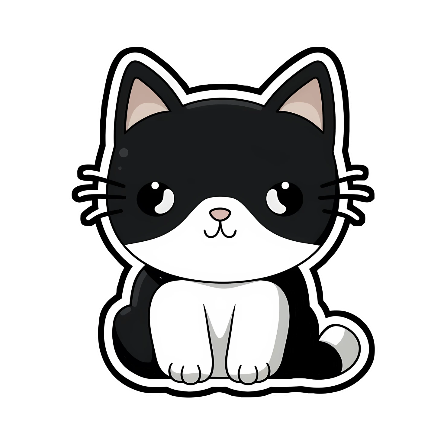 Kawaii cat sticker isolated on transparent background #24340