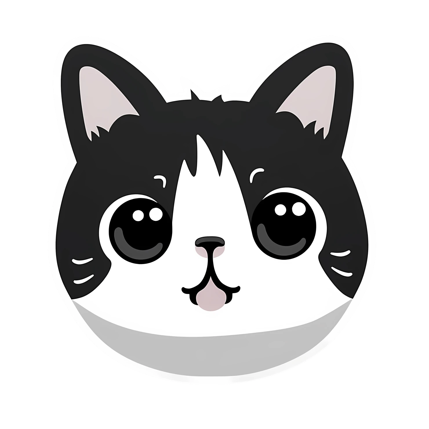 Kawaii cat sticker isolated on transparent background #24341