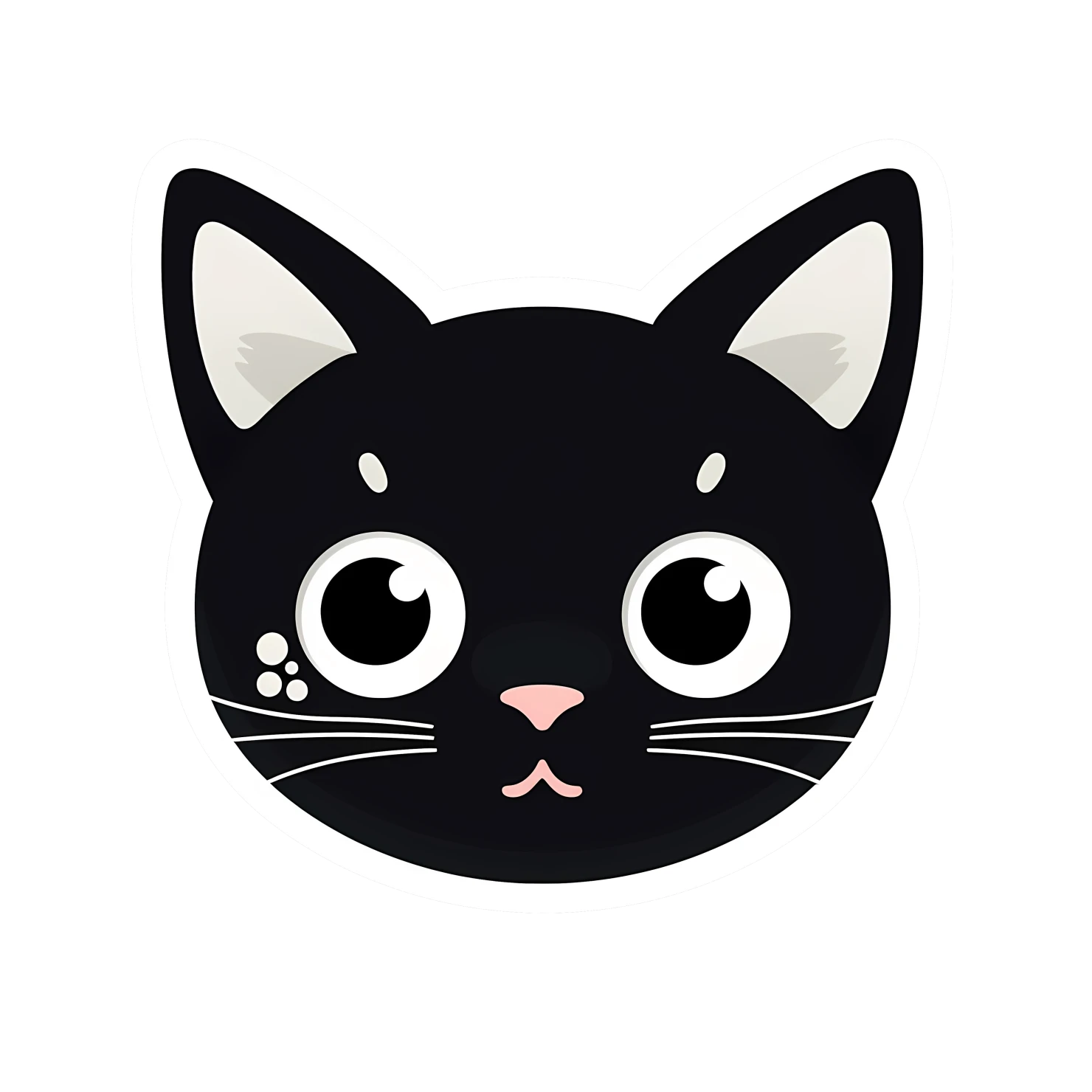 Kawaii cat sticker isolated on transparent background #24343