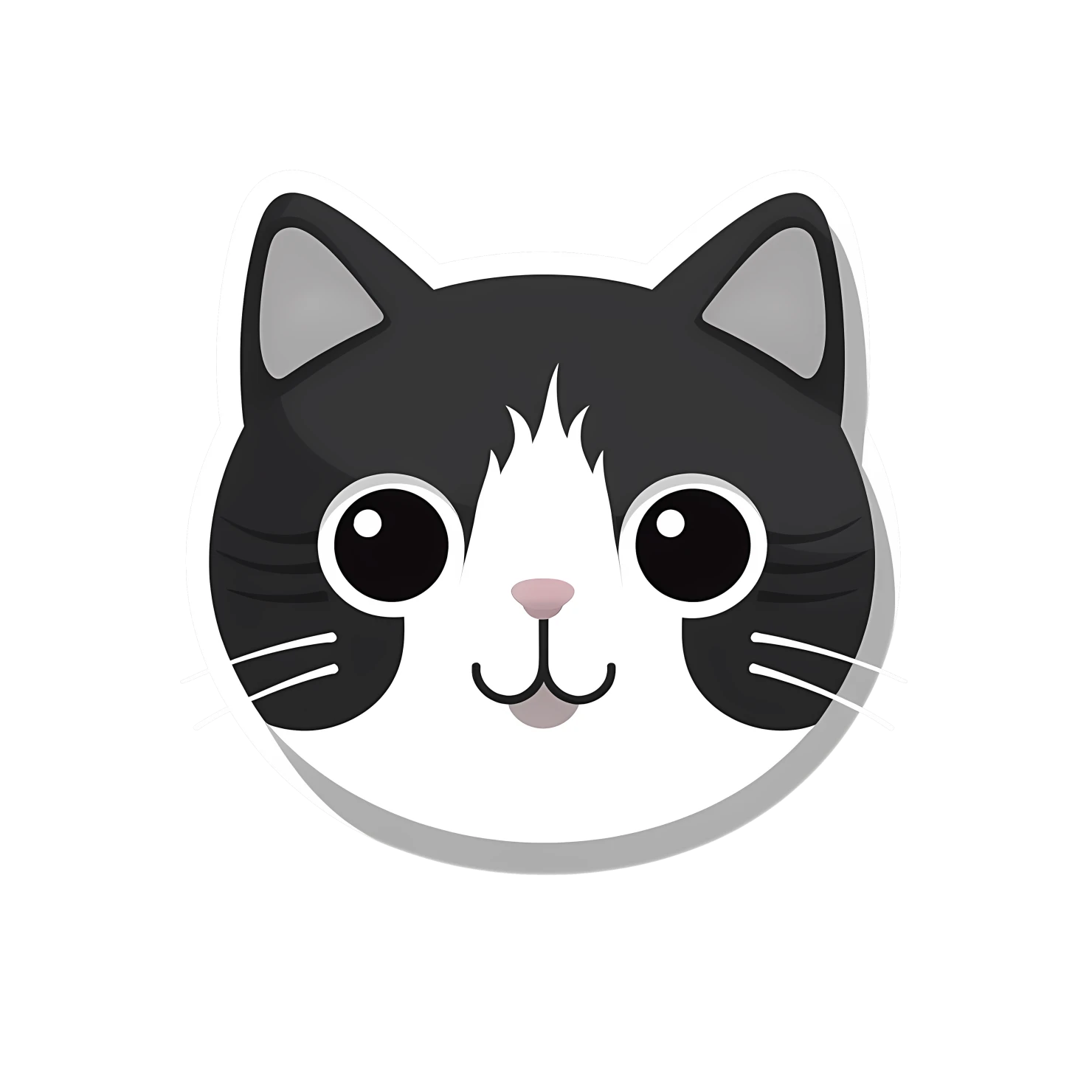 Kawaii cat sticker isolated on transparent background #24344