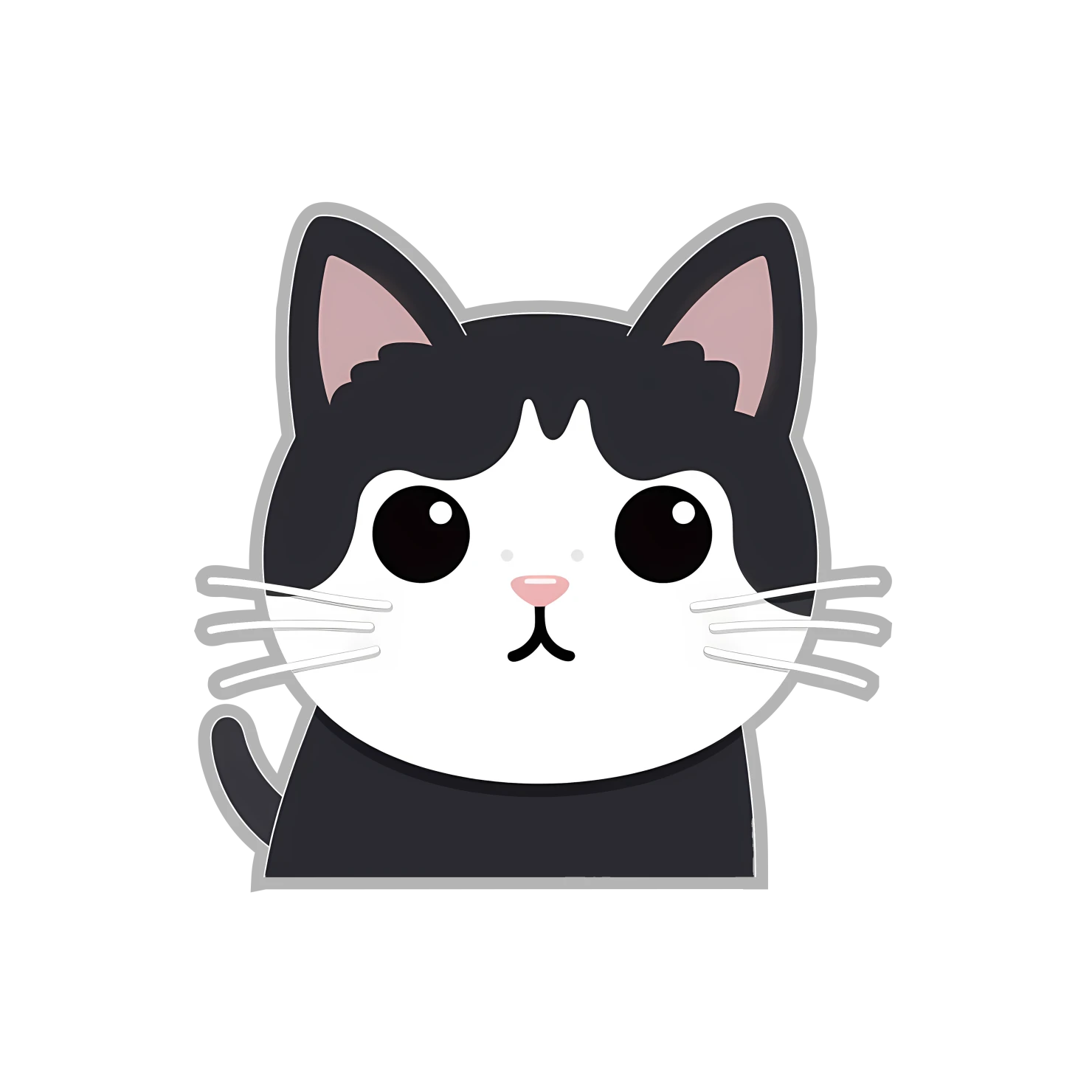 Kawaii cat sticker isolated on transparent background #24346