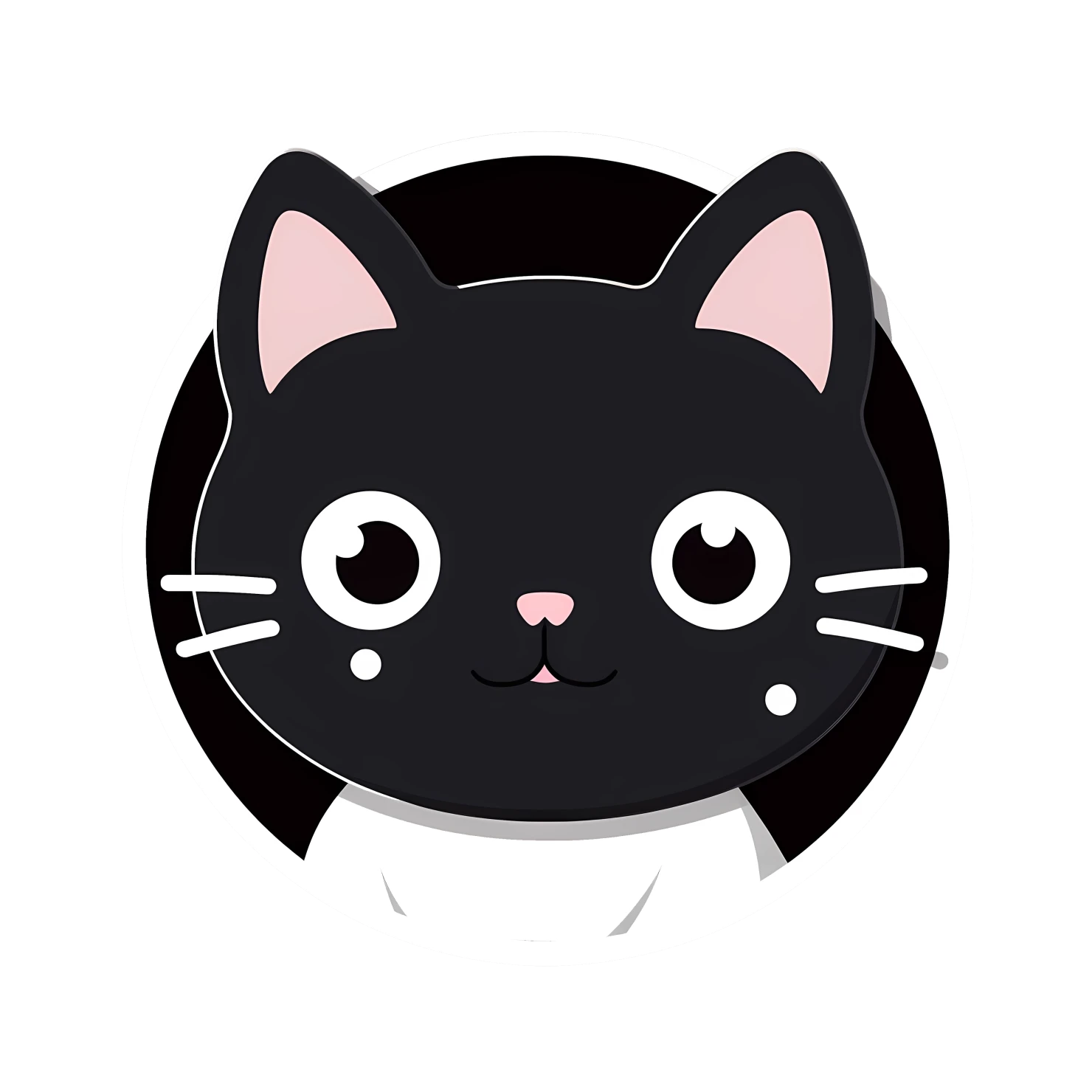 Kawaii cat sticker isolated on transparent background #24347