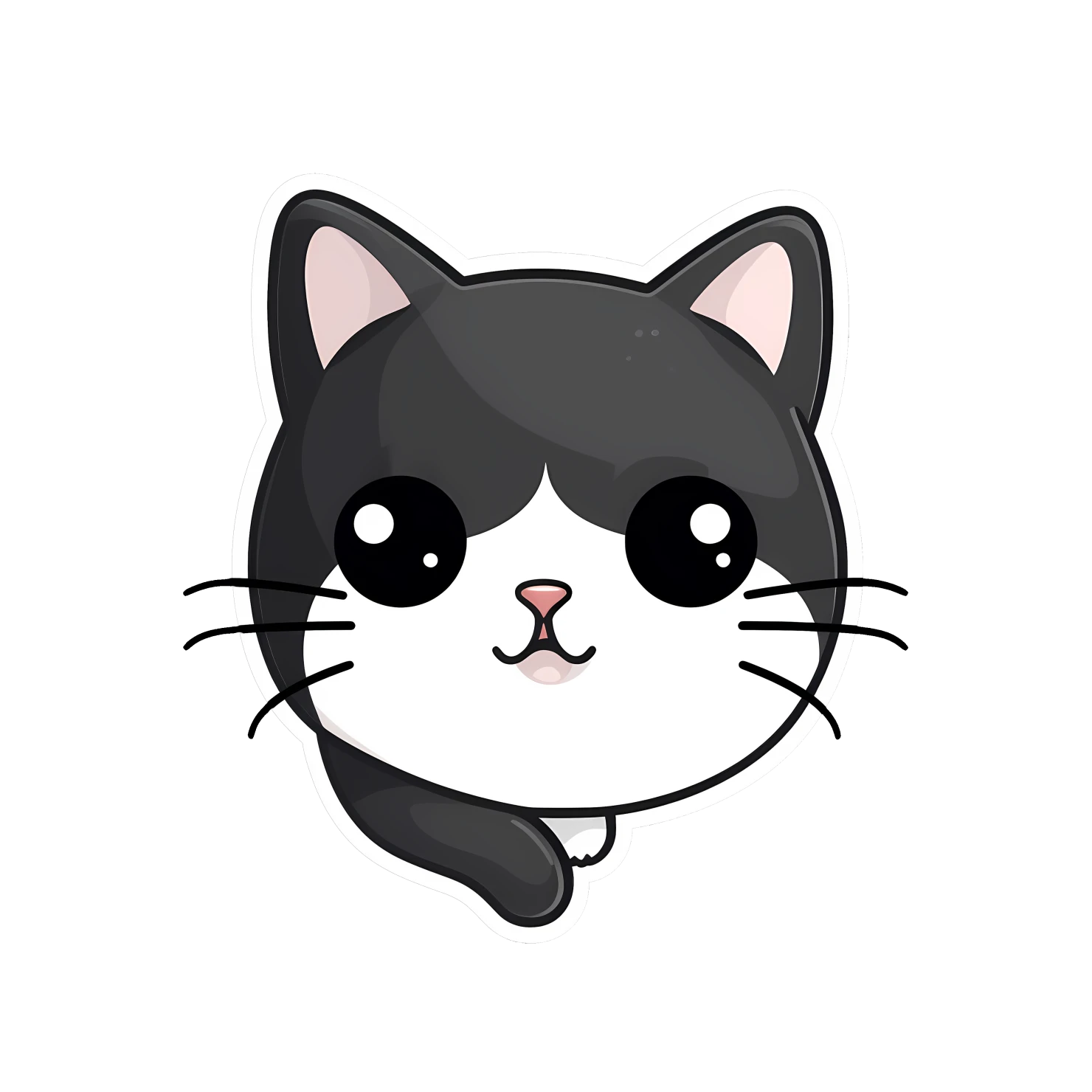Kawaii cat sticker isolated on transparent background #24348