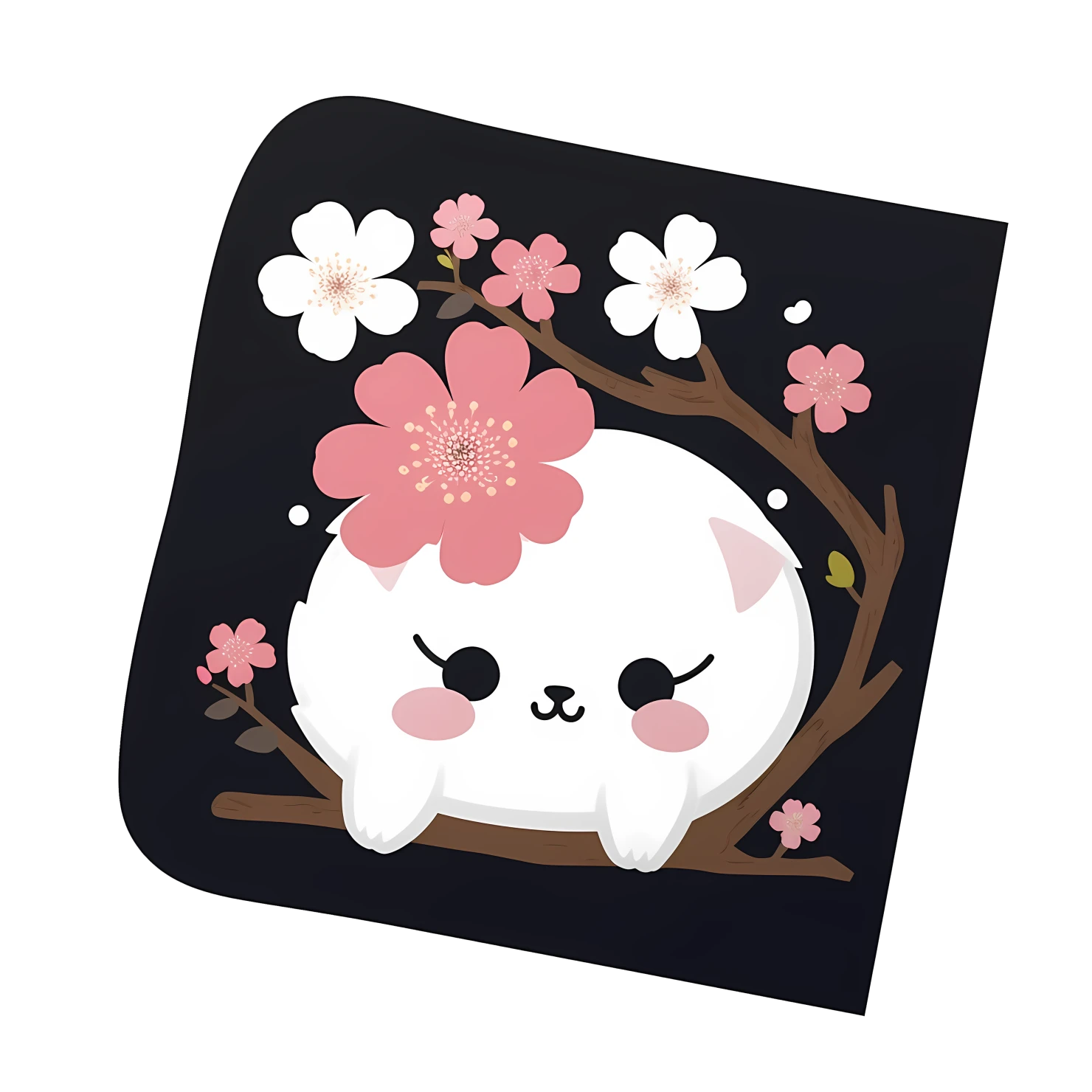 Kawaii cherry blossom sticker isolated on transparent background #24354