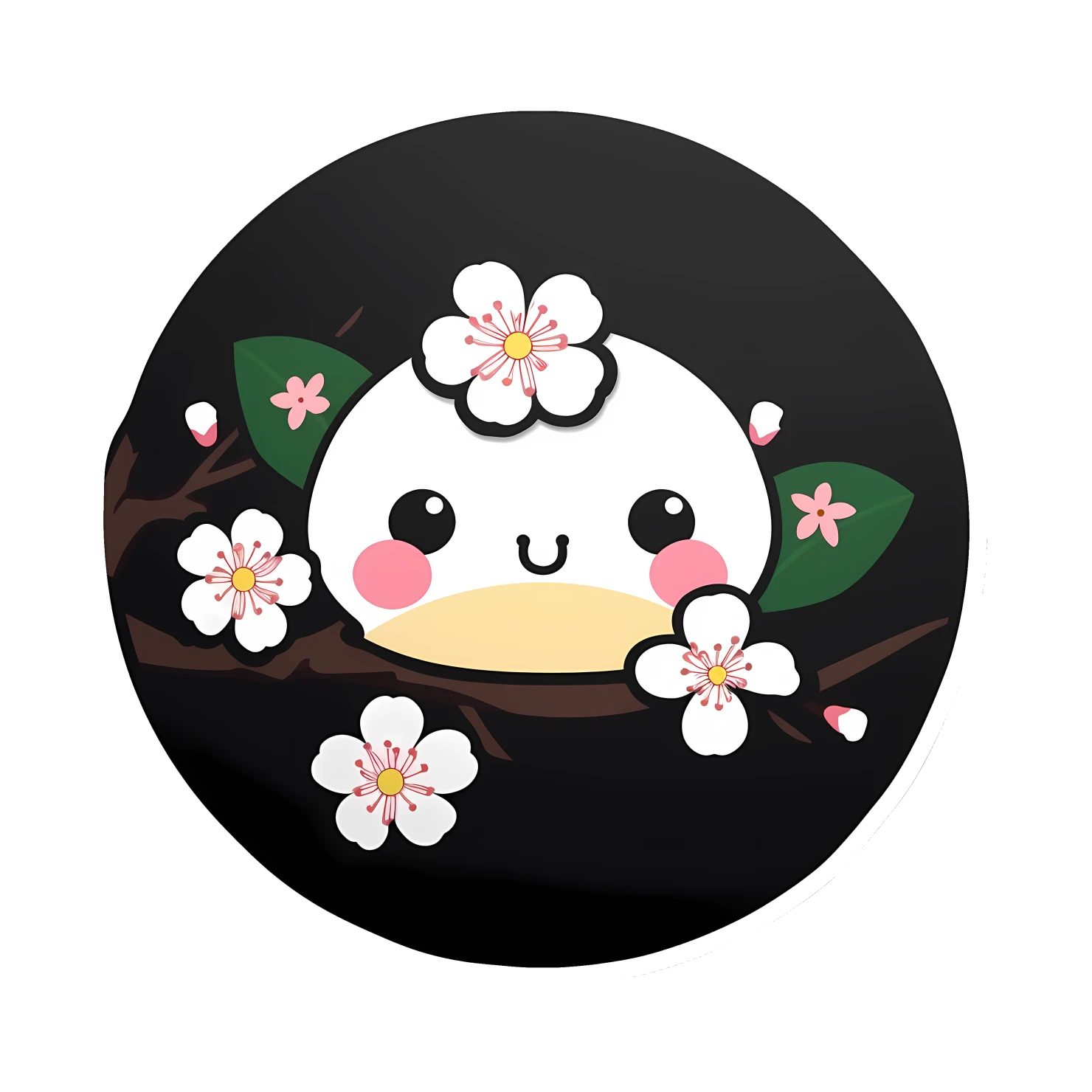 Kawaii cherry blossom sticker isolated on transparent background #24359