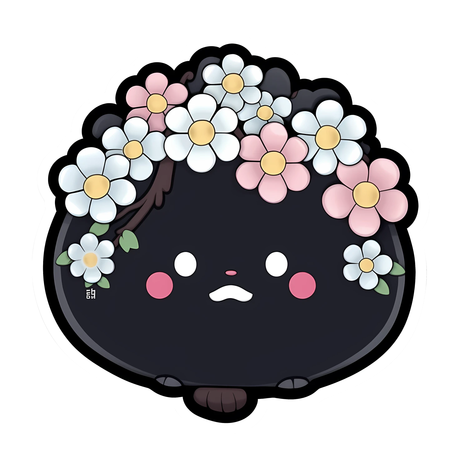 Kawaii cherry blossom sticker isolated on transparent background #24360