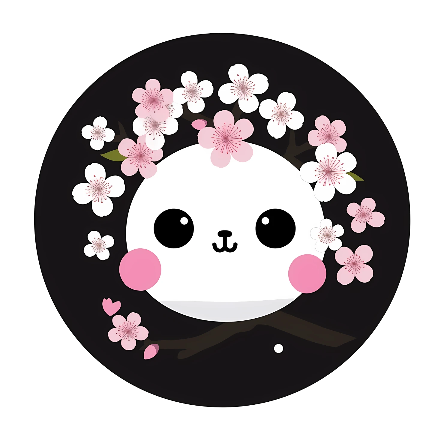 Kawaii cherry blossom sticker isolated on transparent background #24361