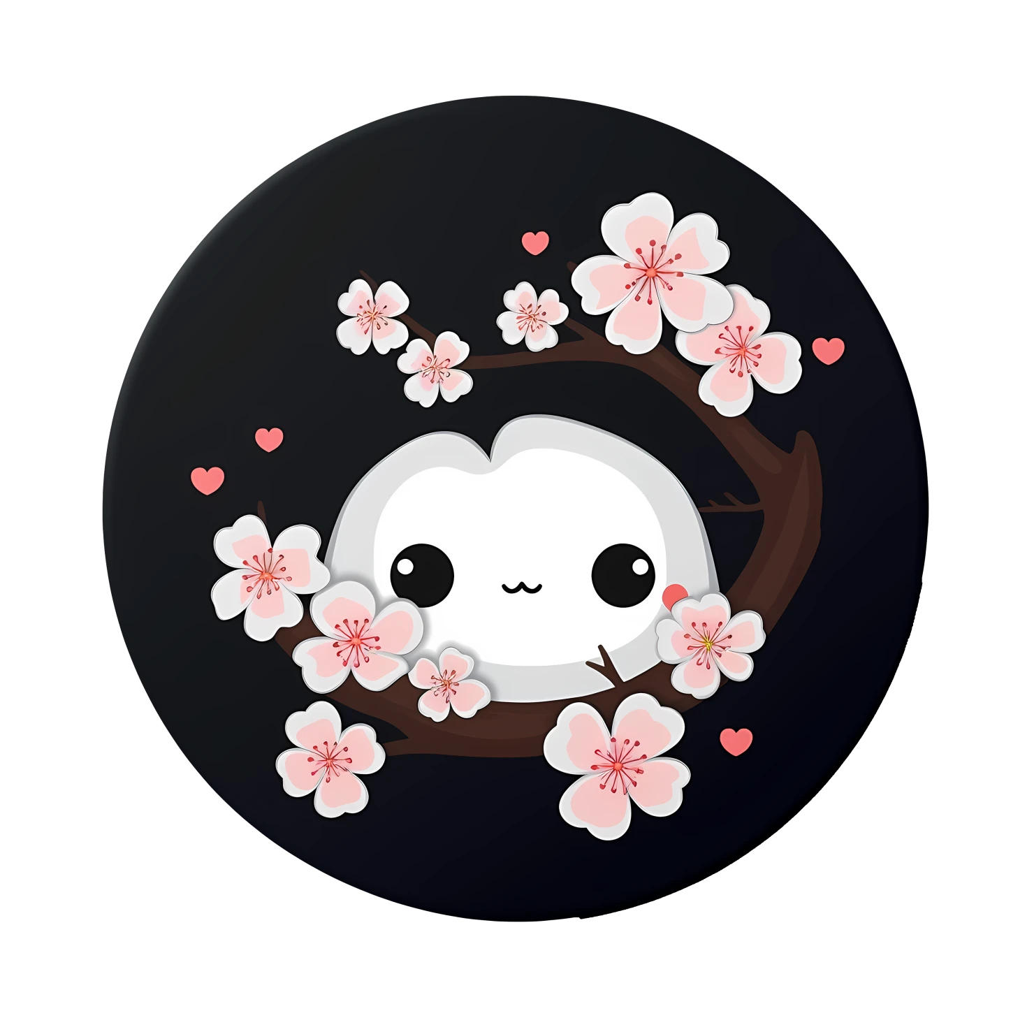 Kawaii cherry blossom sticker isolated on transparent background #24362