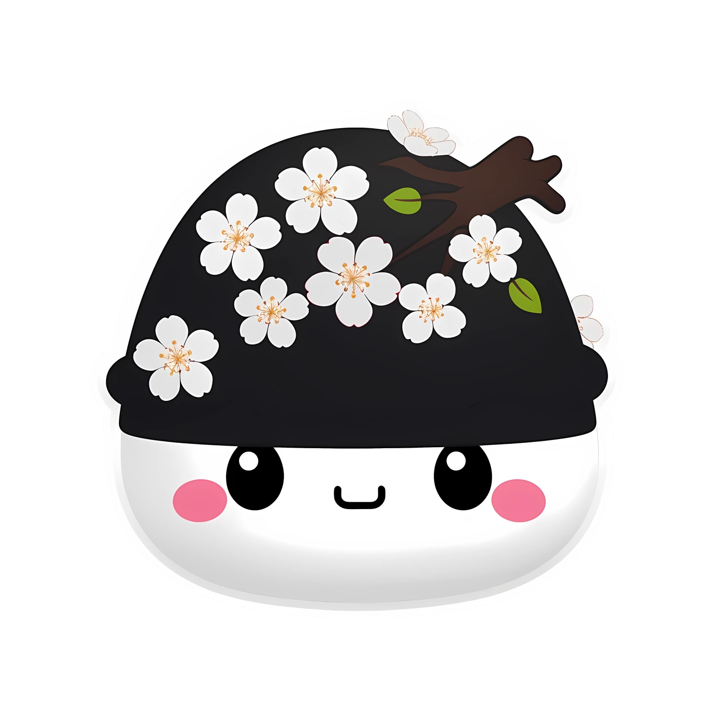 Kawaii cherry blossom sticker isolated on transparent background #24363