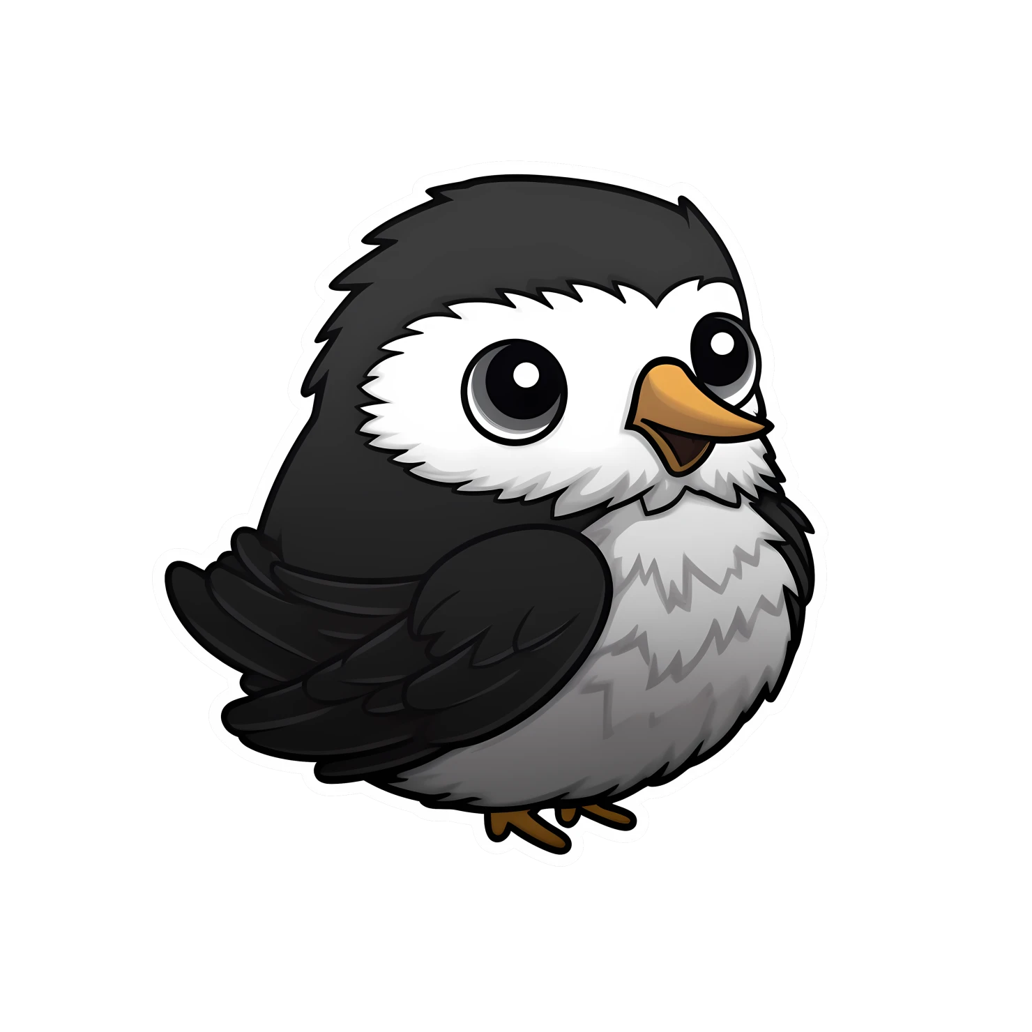 Kawaii chickadee sticker isolated on transparent background #24367