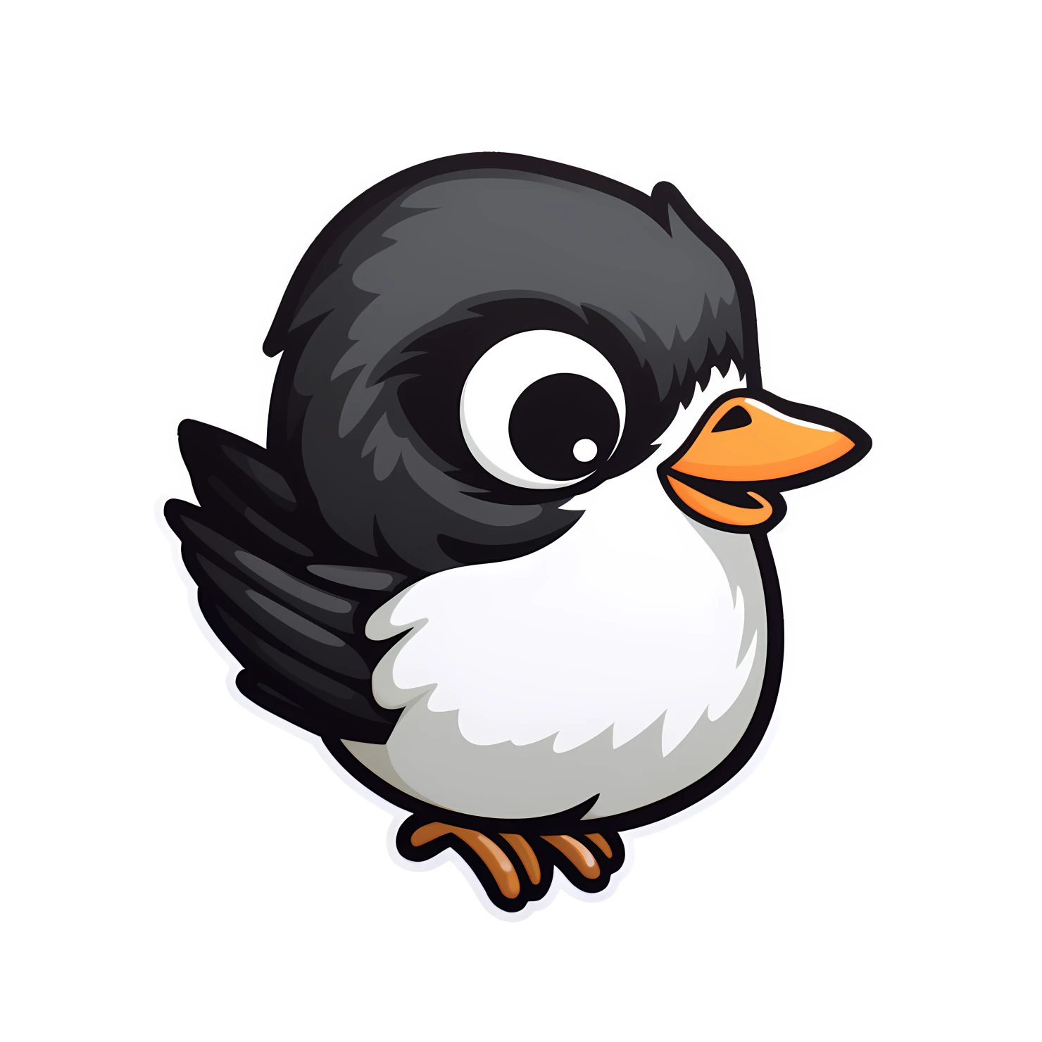Kawaii chickadee sticker isolated on transparent background #24368
