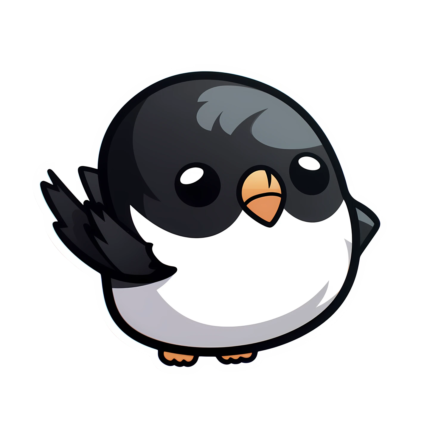 Kawaii chickadee sticker isolated on transparent background #24369