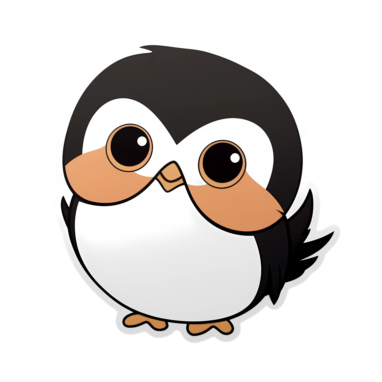 Kawaii chickadee sticker isolated on transparent background #24370