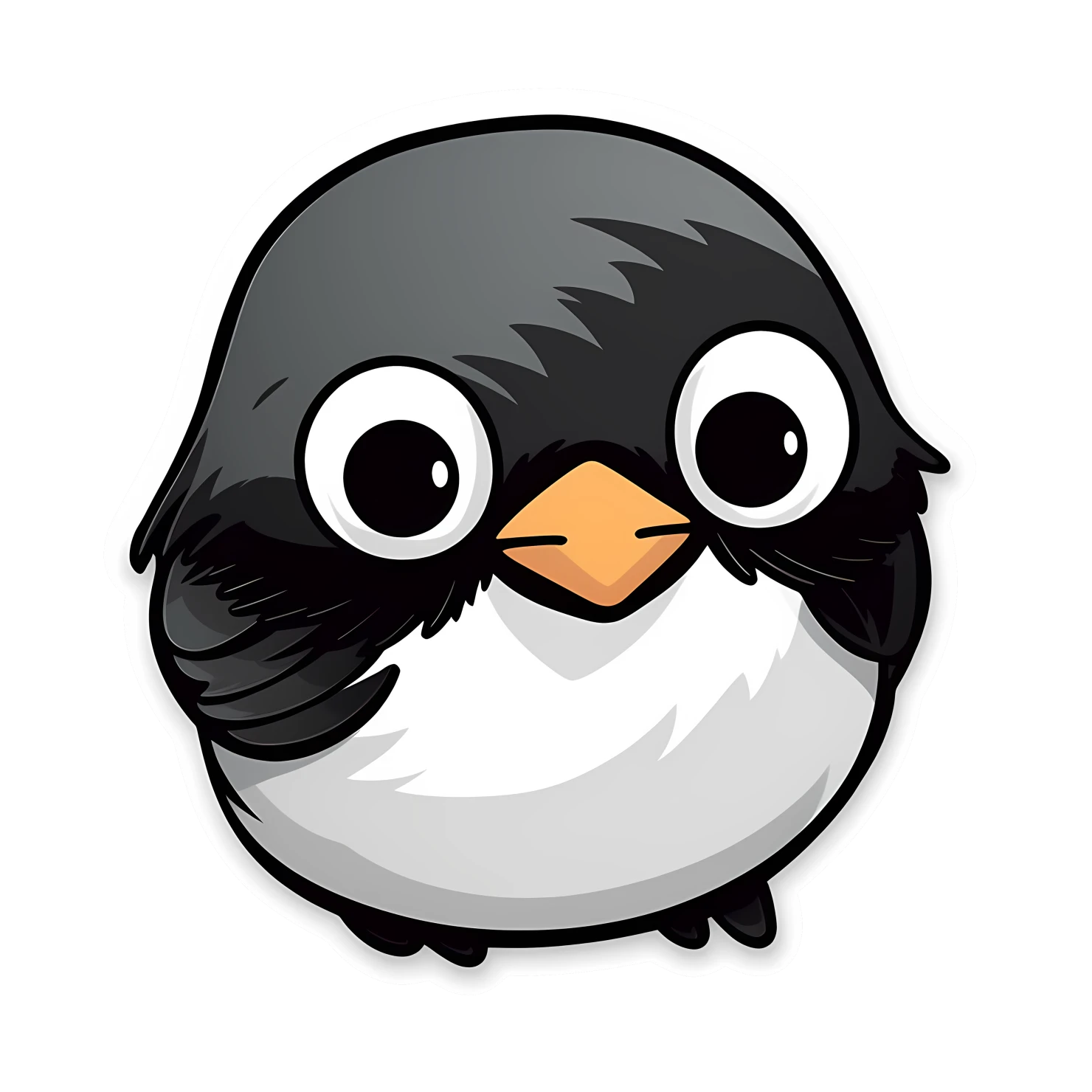 Kawaii chickadee sticker isolated on transparent background #24371