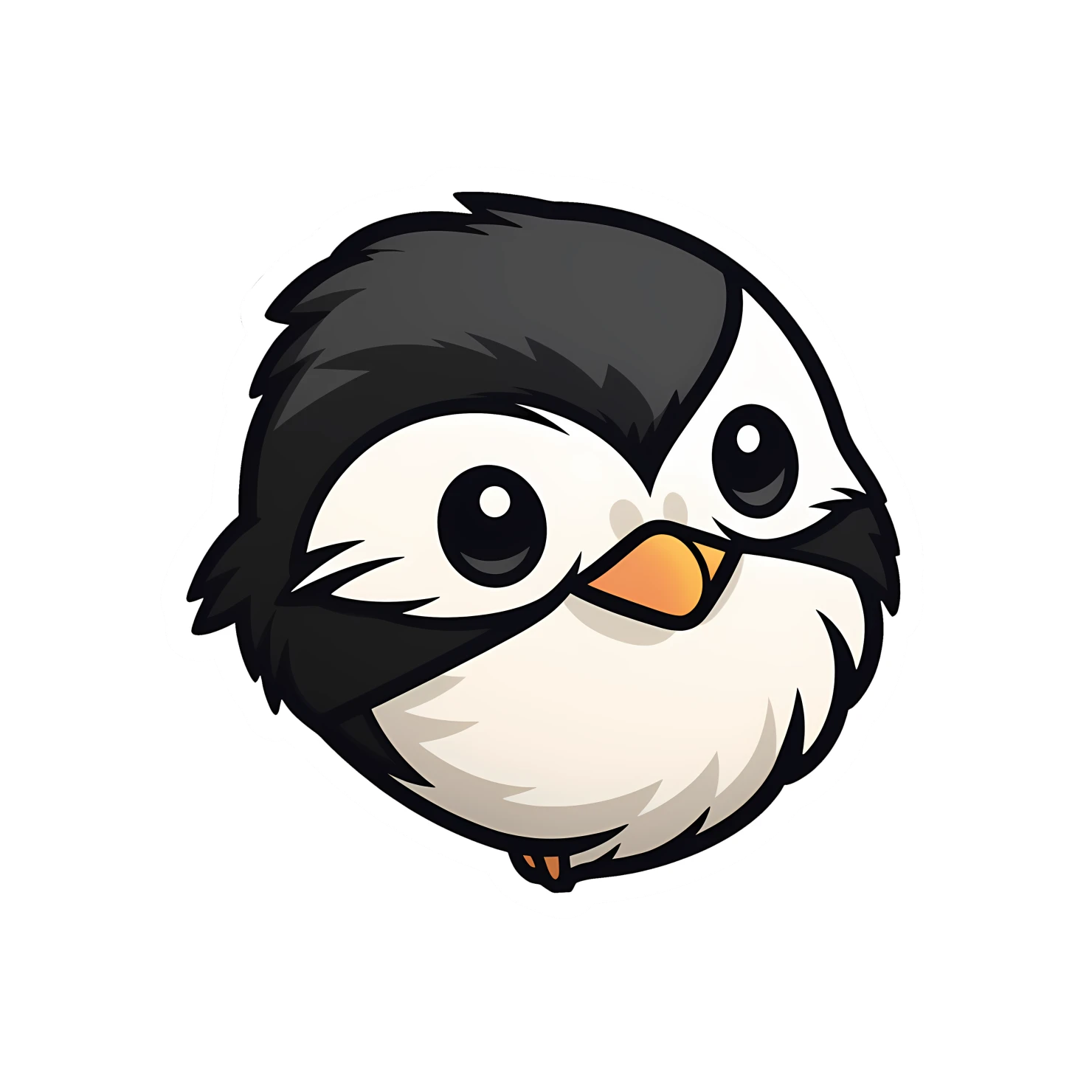 Kawaii chickadee sticker isolated on transparent background #24374