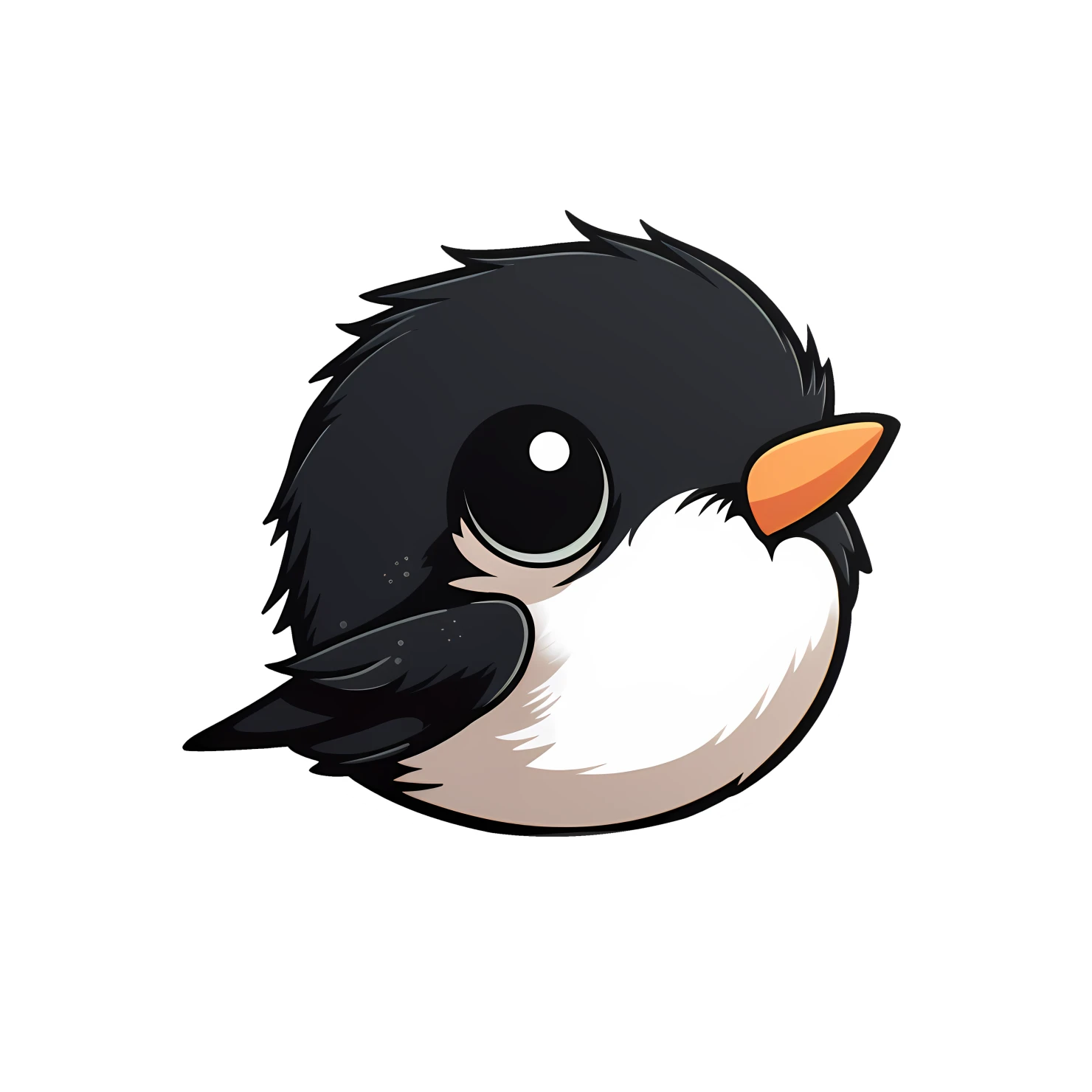 Kawaii chickadee sticker isolated on transparent background #24376