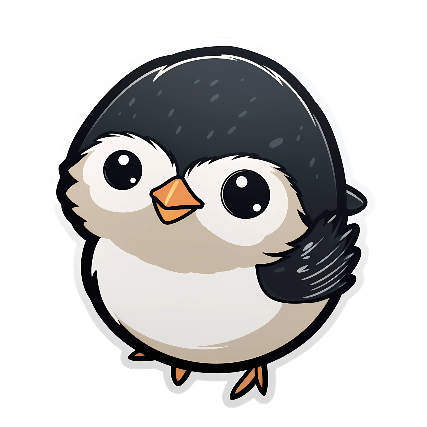 Kawaii chickadee sticker isolated on transparent background #24377