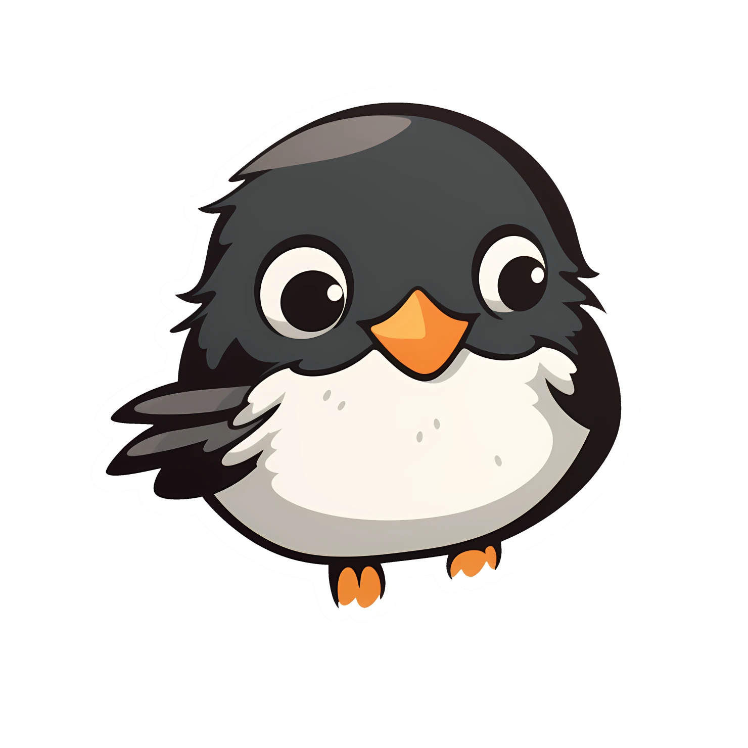 Kawaii chickadee sticker isolated on transparent background #24378