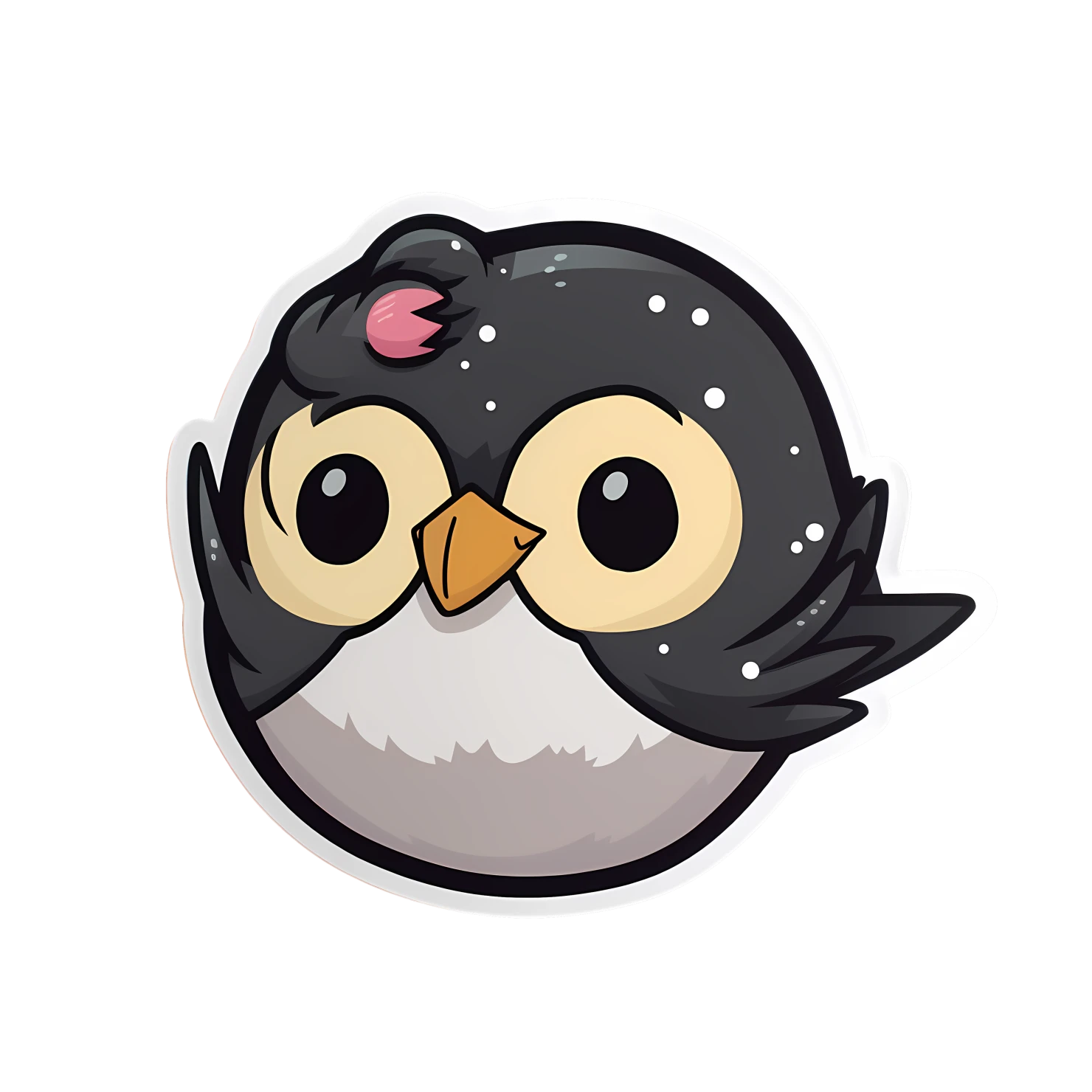 Kawaii chickadee sticker isolated on transparent background #24379