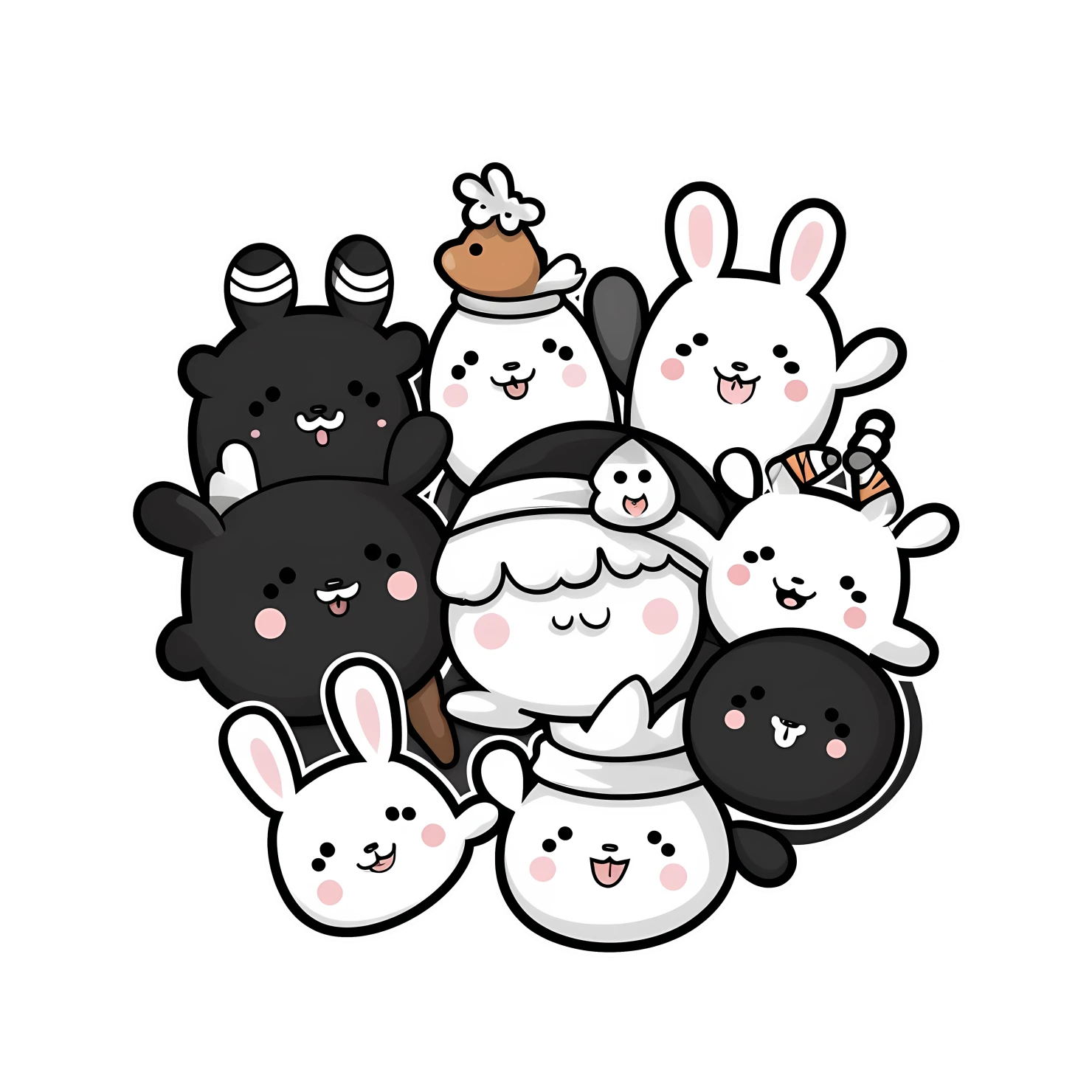 Kawaii Christmas sticker isolated on transparent background #24387