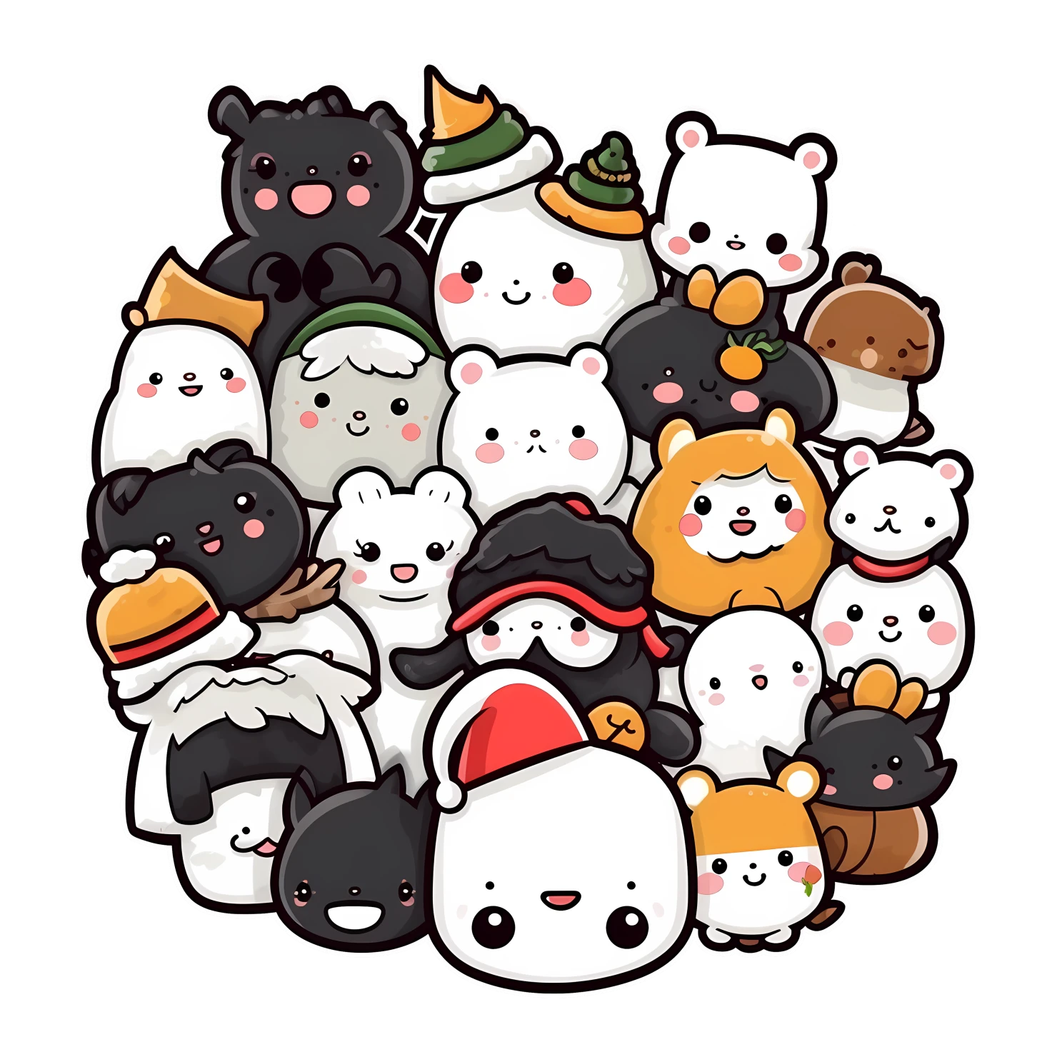Kawaii Christmas sticker isolated on transparent background #24389