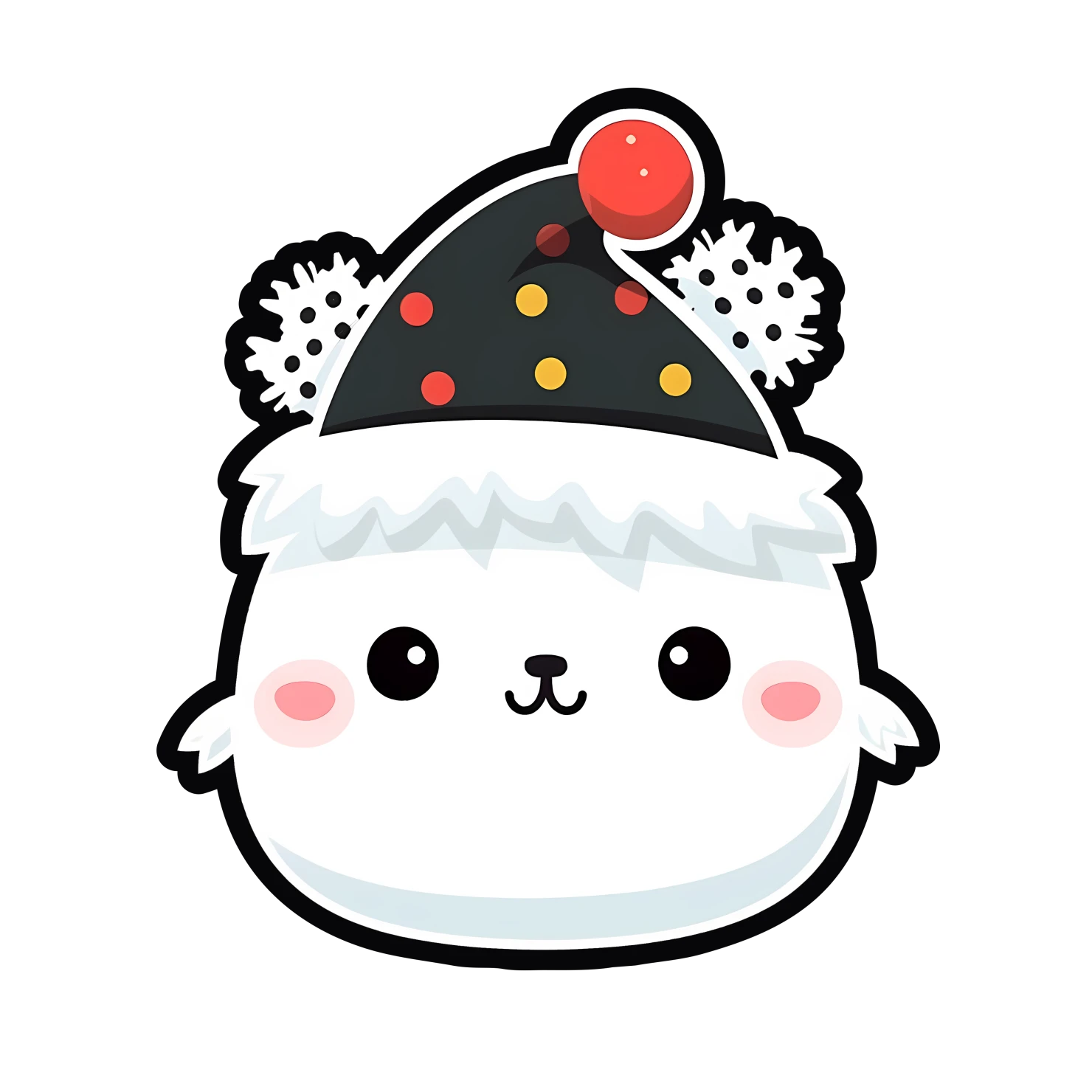 Kawaii Christmas sticker isolated on transparent background #24391