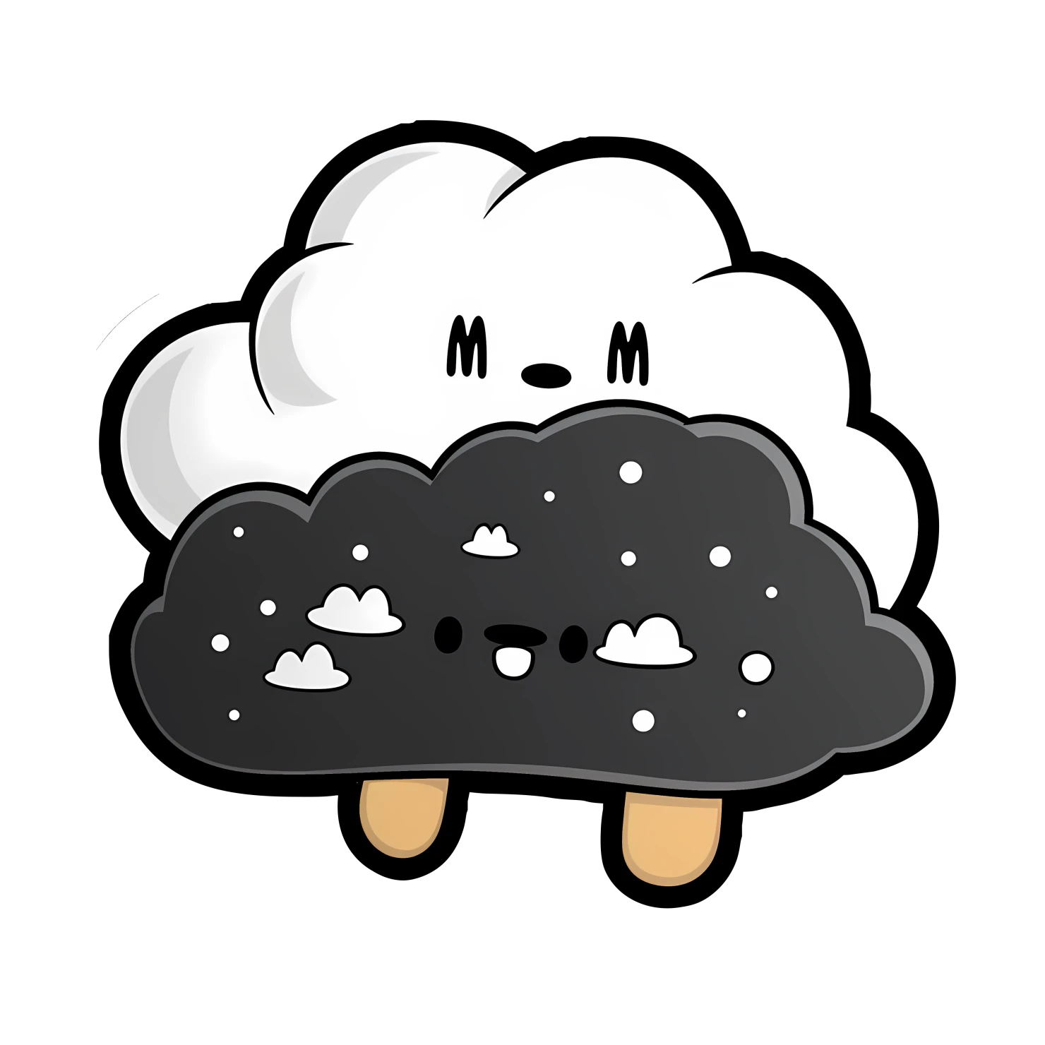 Kawaii cloud sticker isolated on transparent background #24396