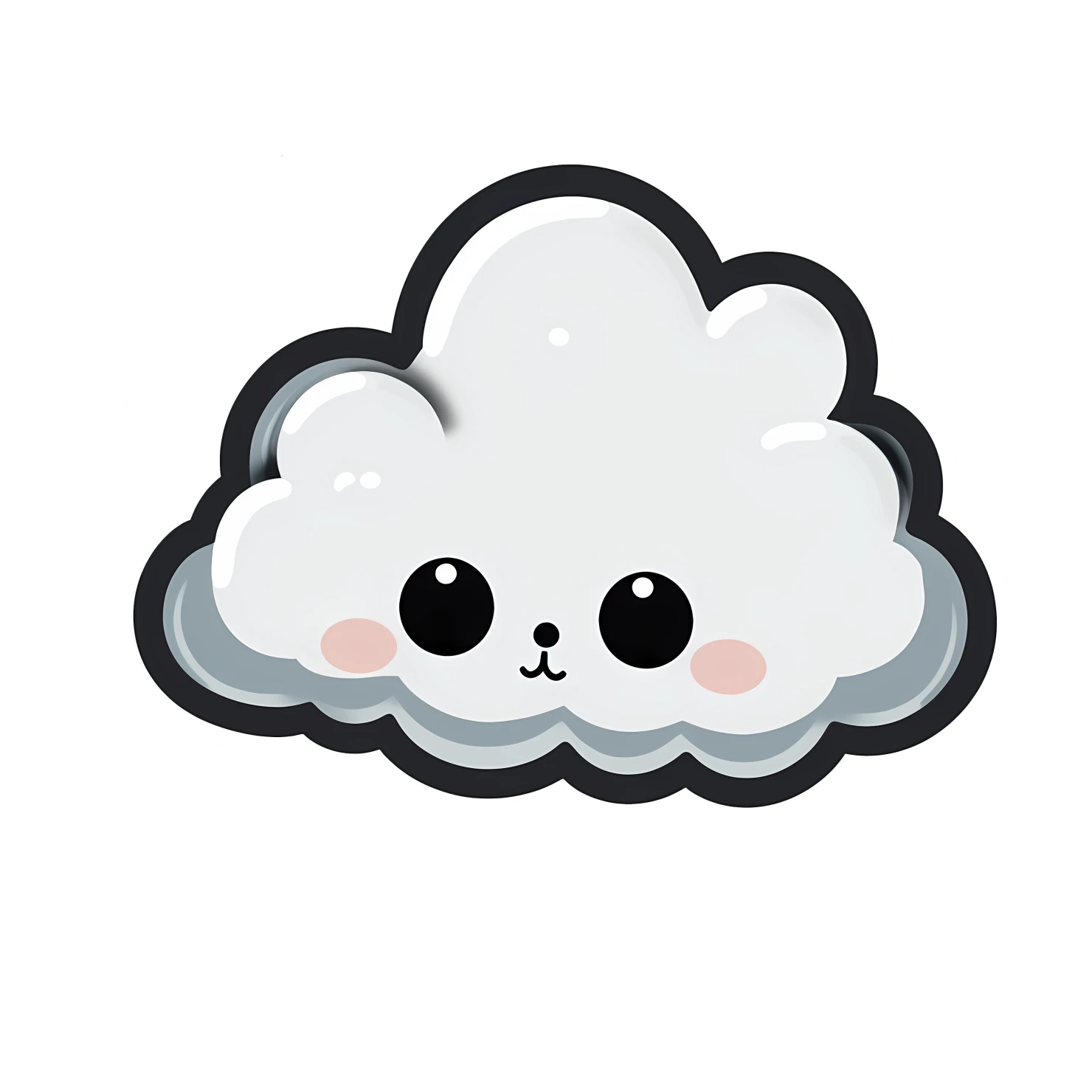 Kawaii cloud sticker isolated on transparent background #24400