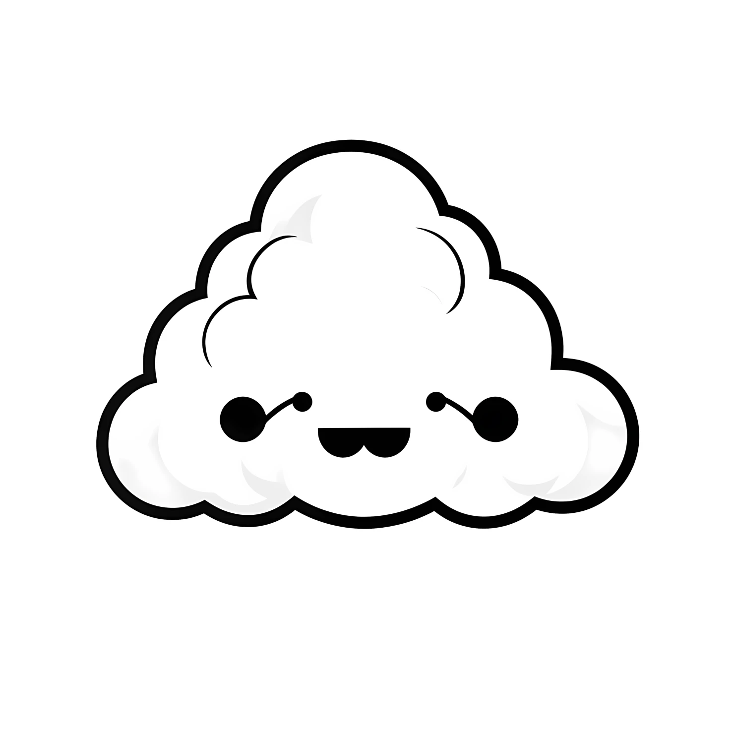 Kawaii cloud sticker isolated on transparent background #24402