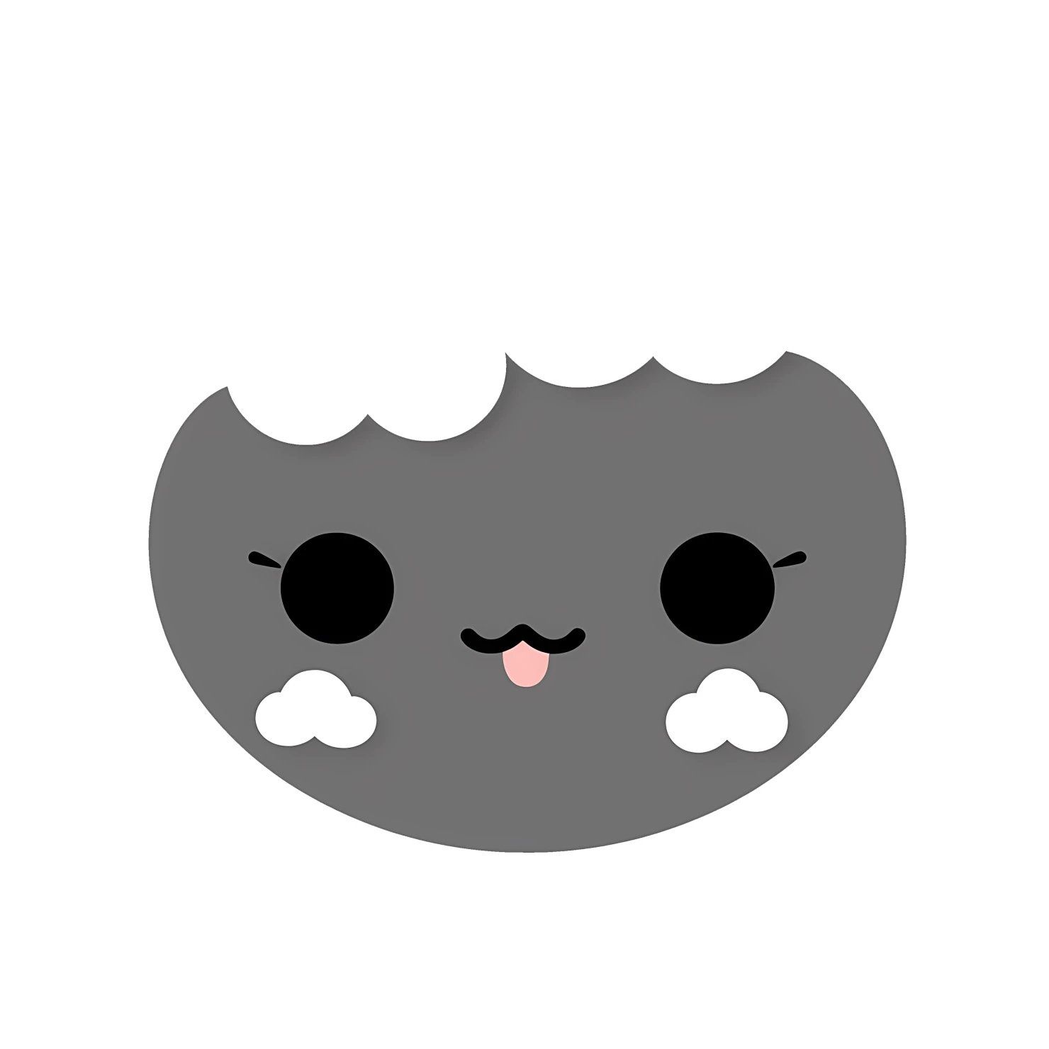 Kawaii cloud sticker isolated on transparent background #24403