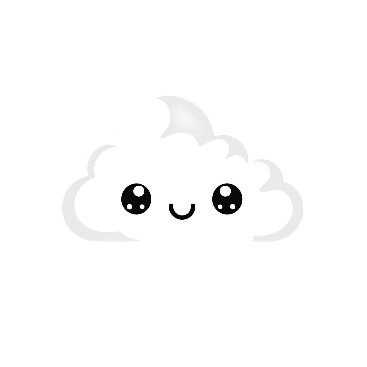 Kawaii cloud sticker isolated on transparent background #24404