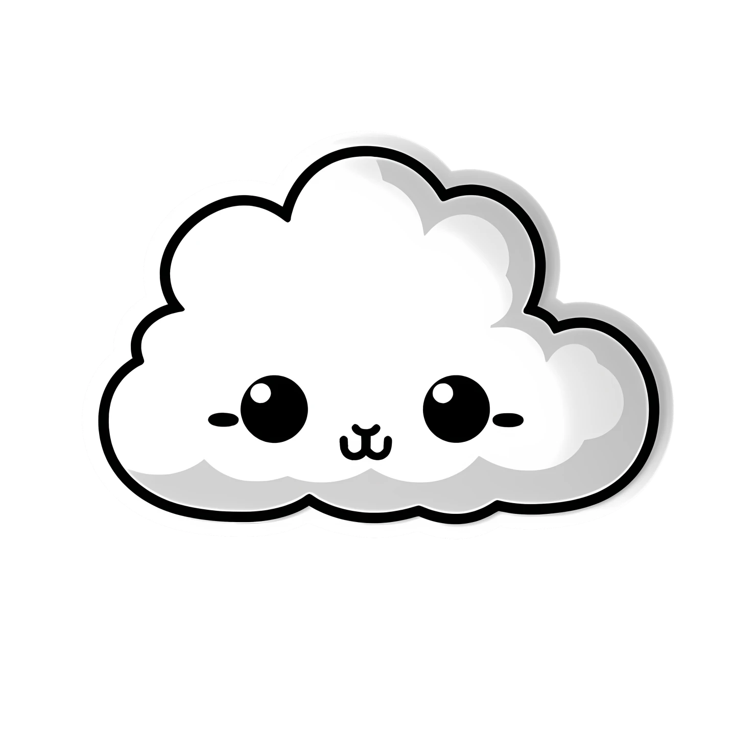 Kawaii cloud sticker isolated on transparent background #24405