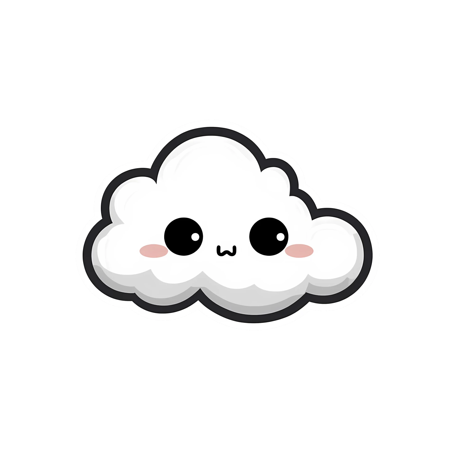 Kawaii cloud sticker isolated on transparent background #24406