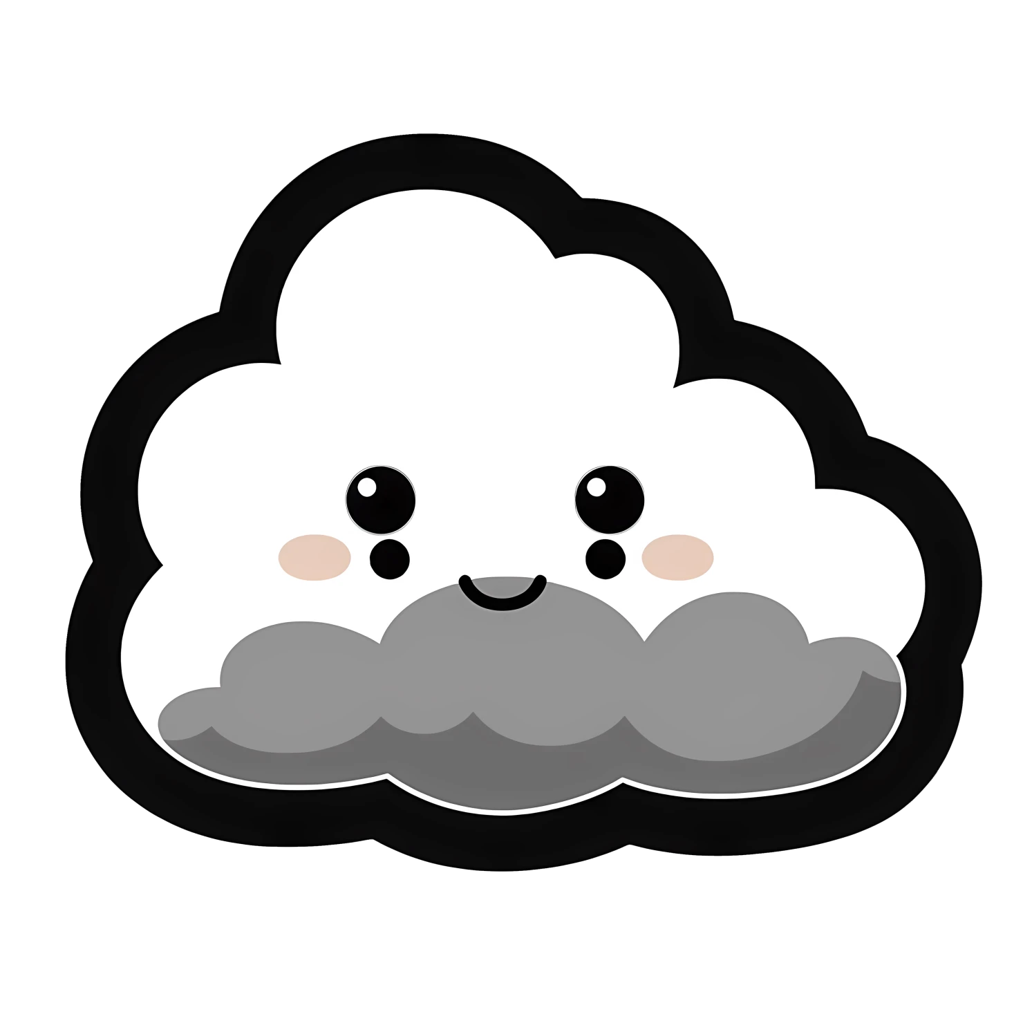 Kawaii cloud sticker isolated on transparent background #24407
