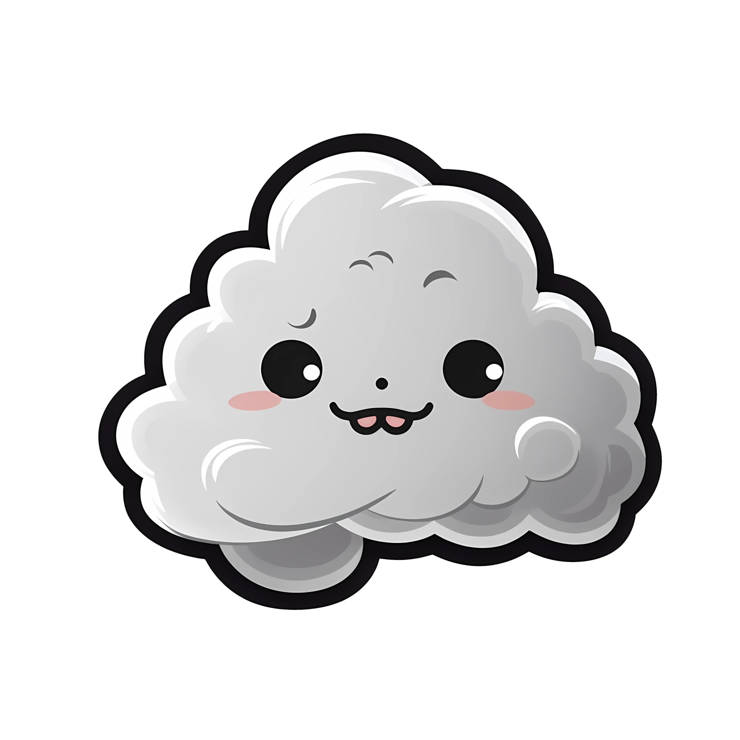 Kawaii cloud sticker isolated on transparent background #24408