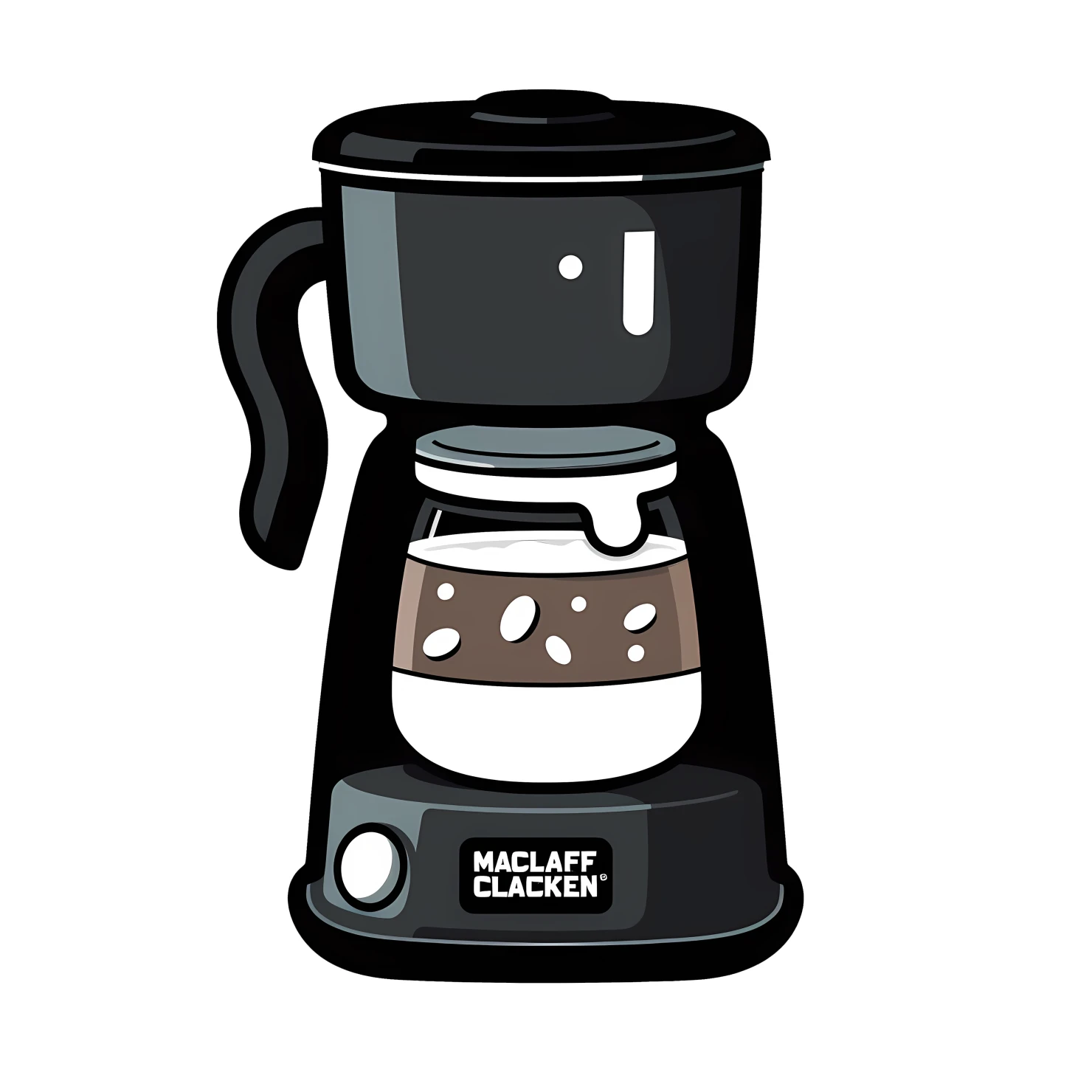 Kawaii coffeemaker sticker isolated on transparent background #24410