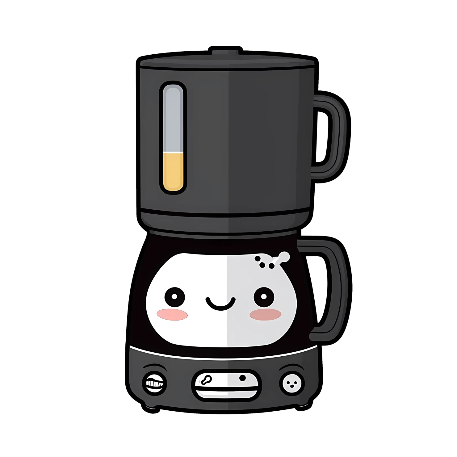 Kawaii coffeemaker sticker isolated on transparent background #24412