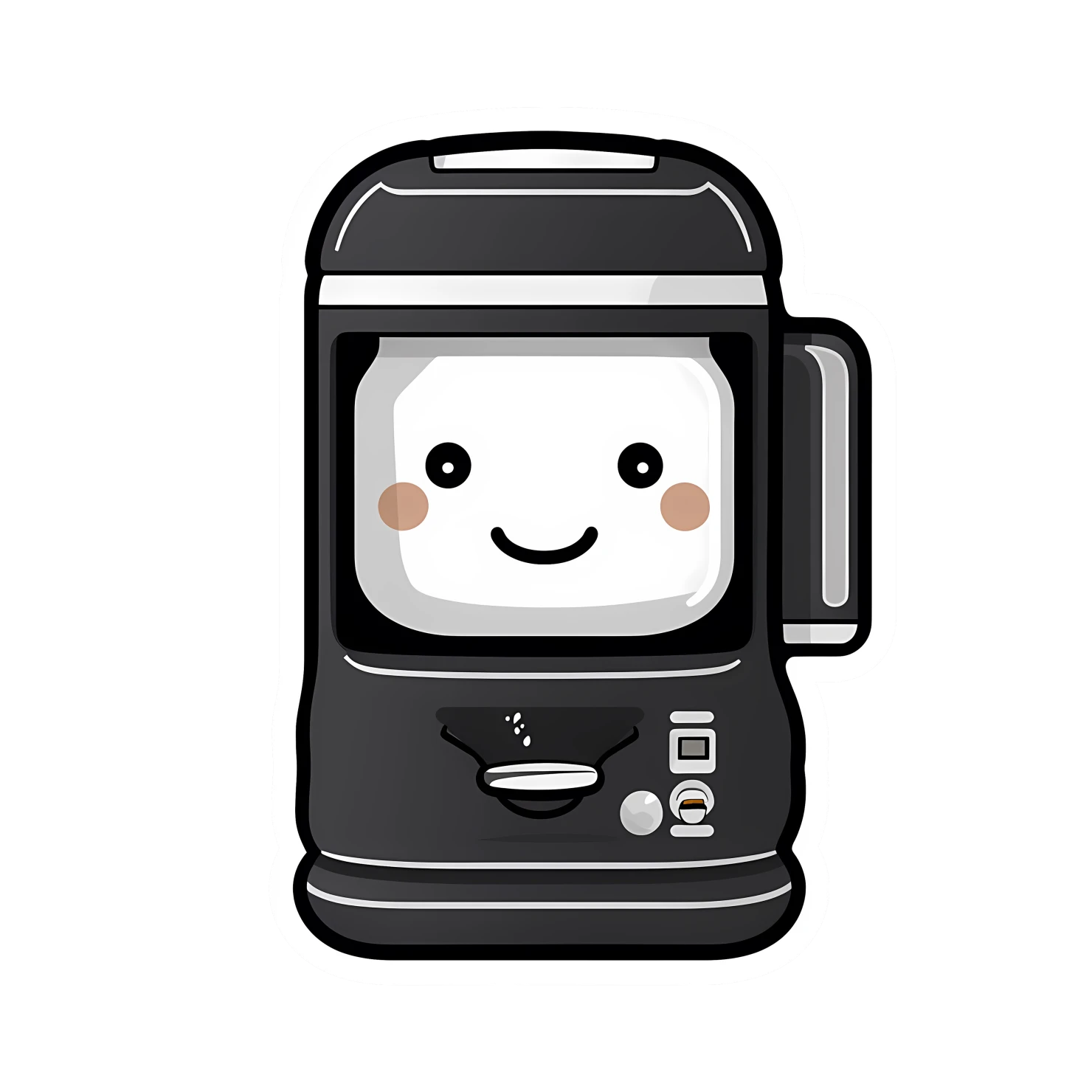 Kawaii coffeemaker sticker isolated on transparent background #24421