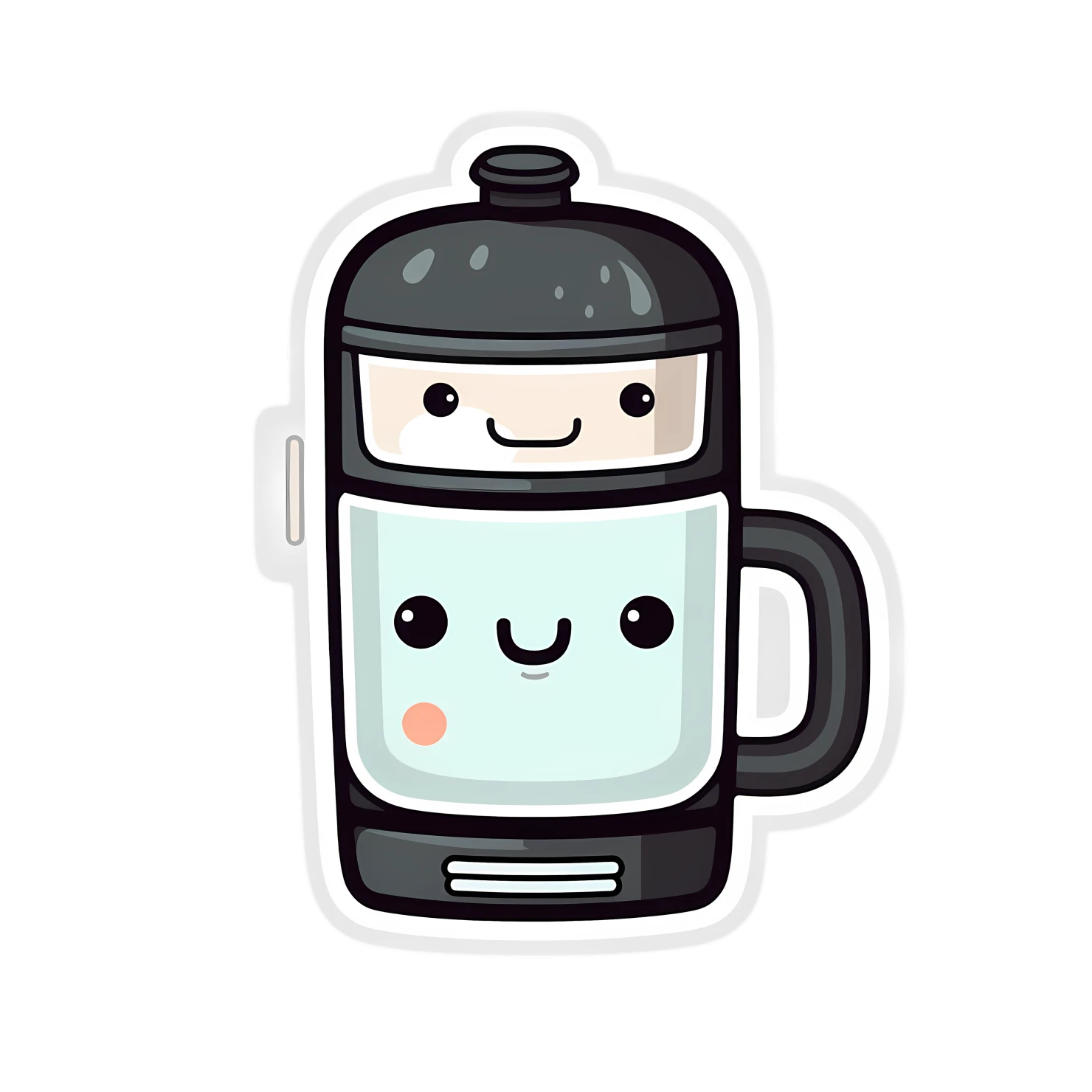 Kawaii coffeemaker sticker isolated on transparent background #24422