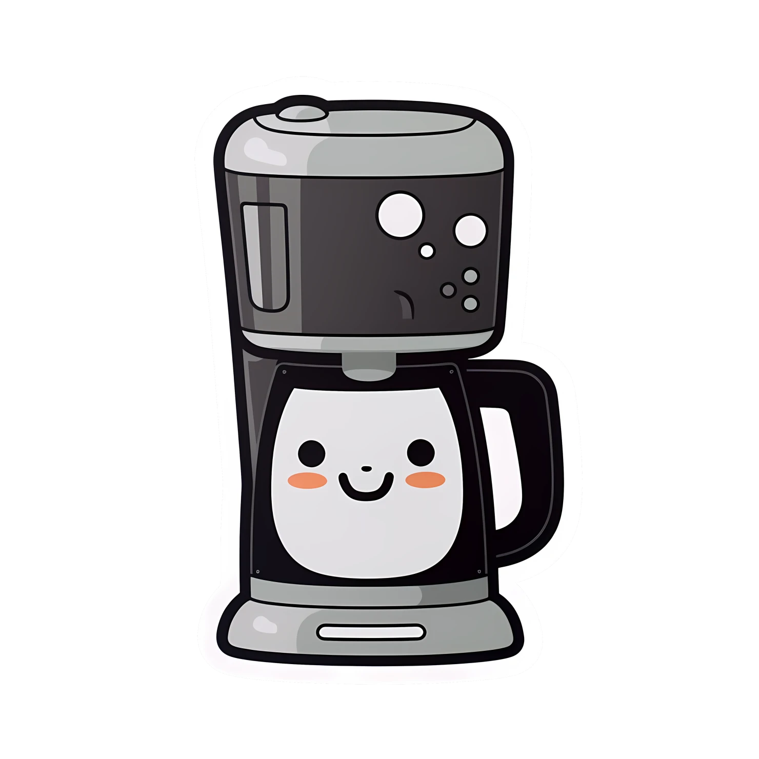 Kawaii coffeemaker sticker isolated on transparent background #24427