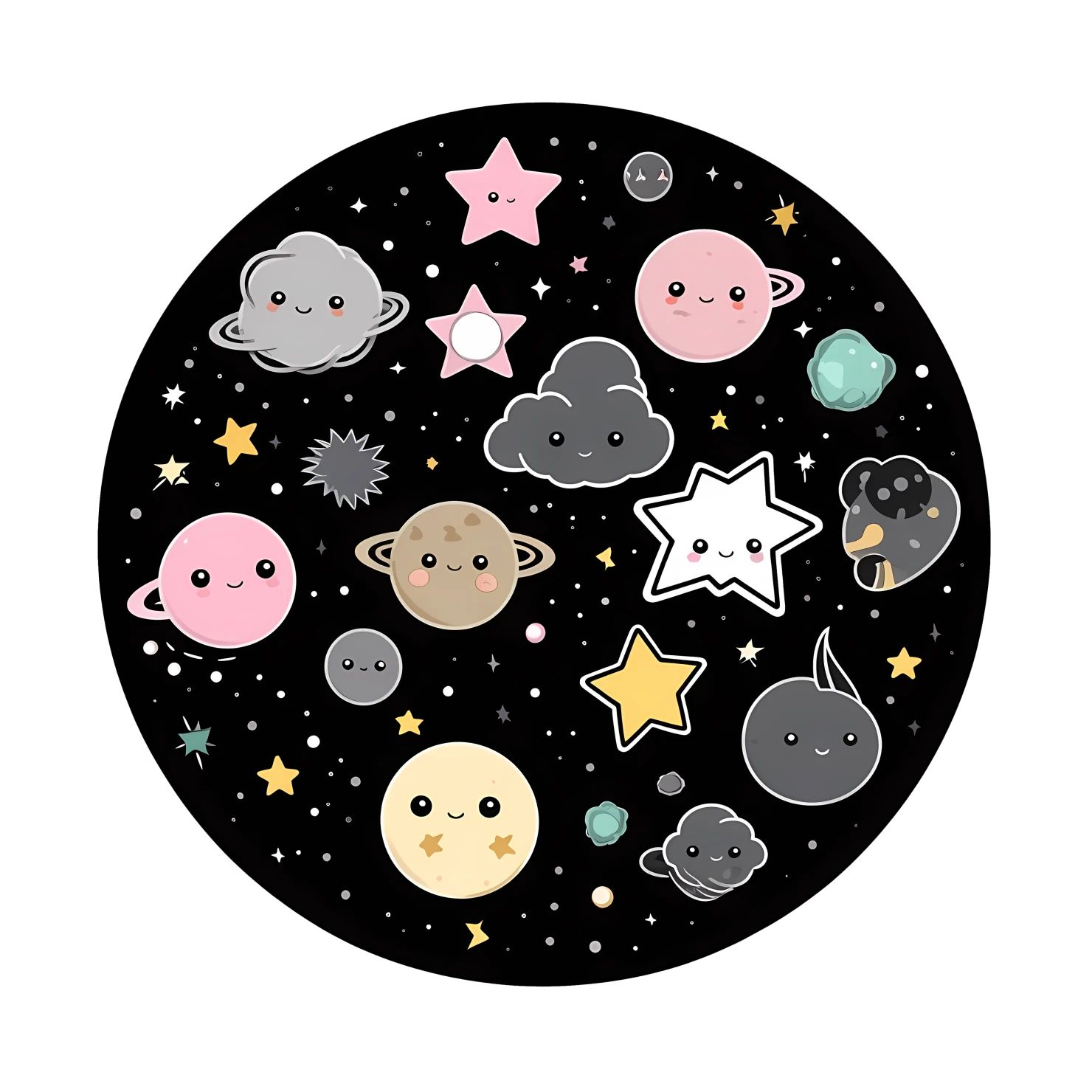 Kawaii constellation sticker isolated on transparent background #24429