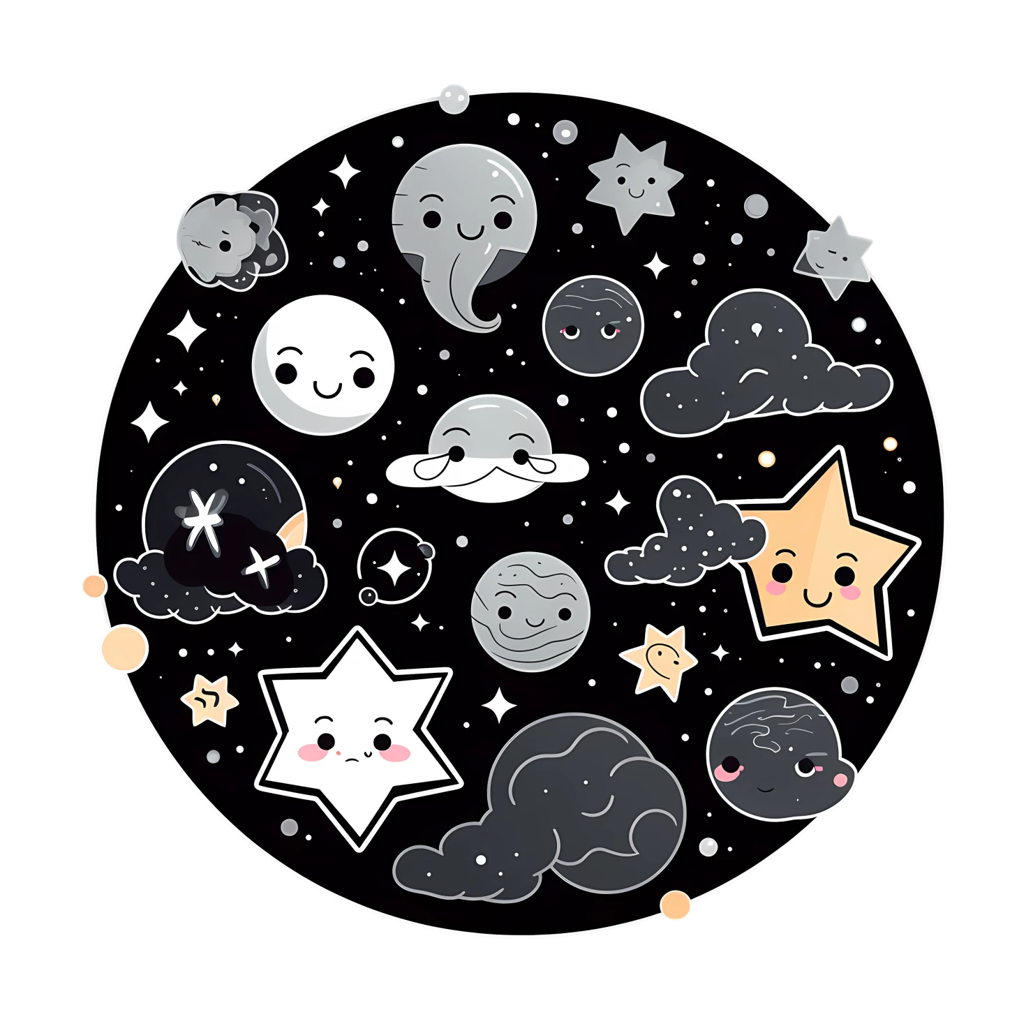 Kawaii constellation sticker isolated on transparent background #24431