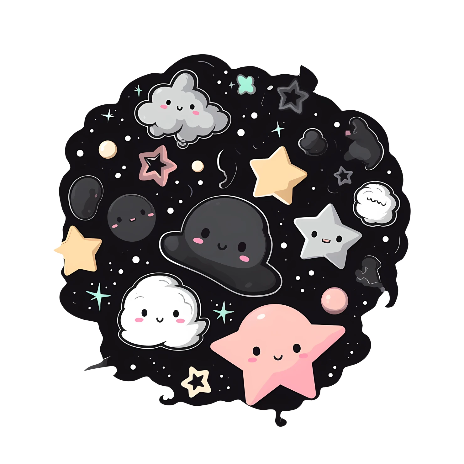 Kawaii constellation sticker isolated on transparent background #24432