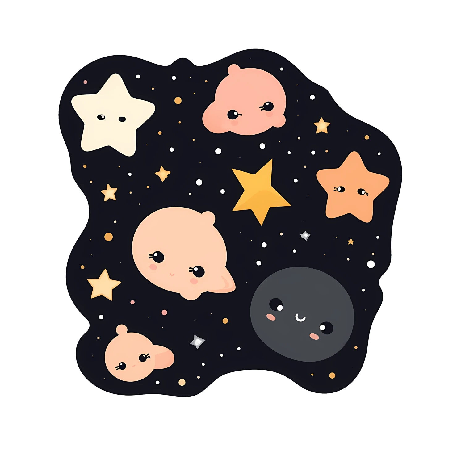 Kawaii constellation sticker isolated on transparent background #24435