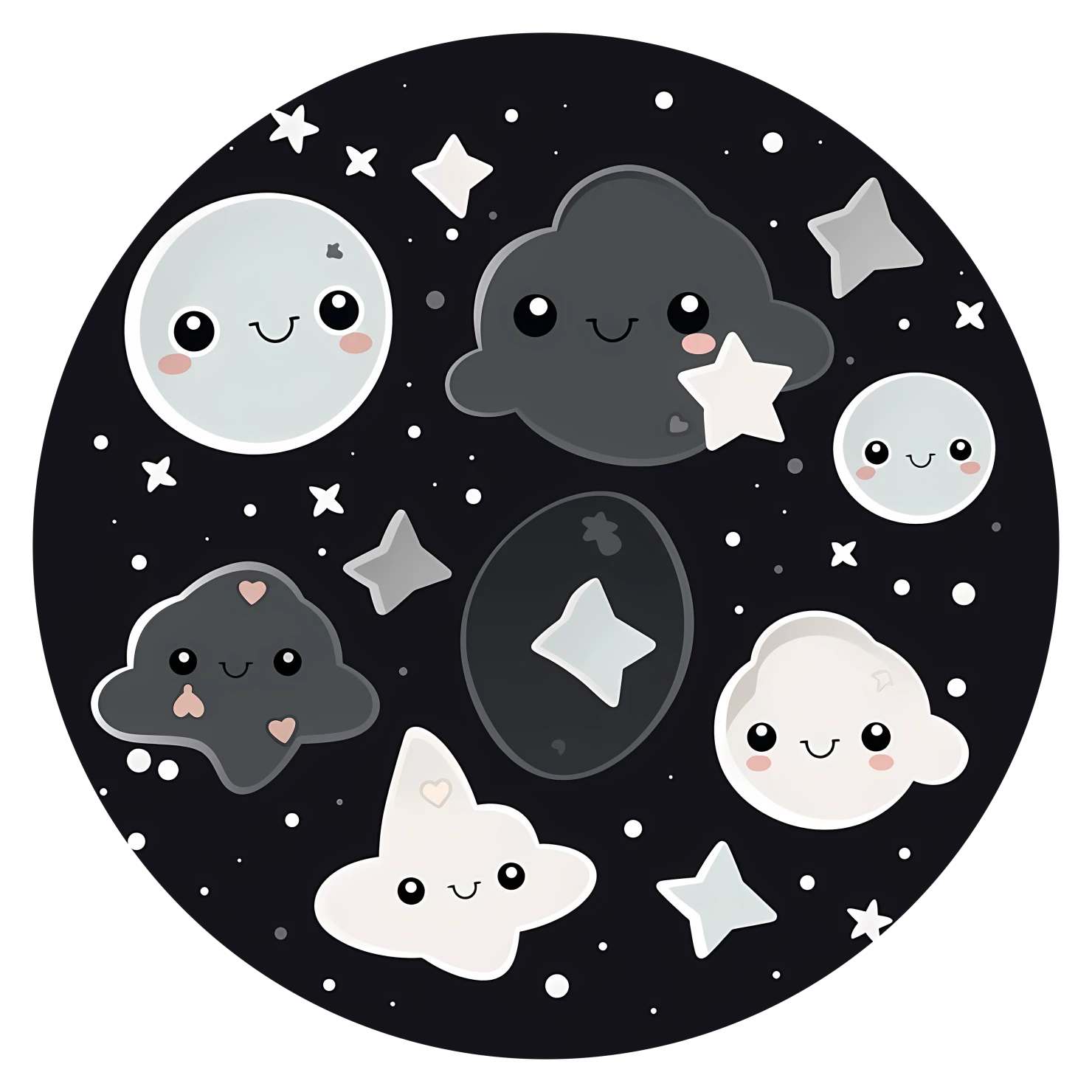 Kawaii constellation sticker isolated on transparent background #24437