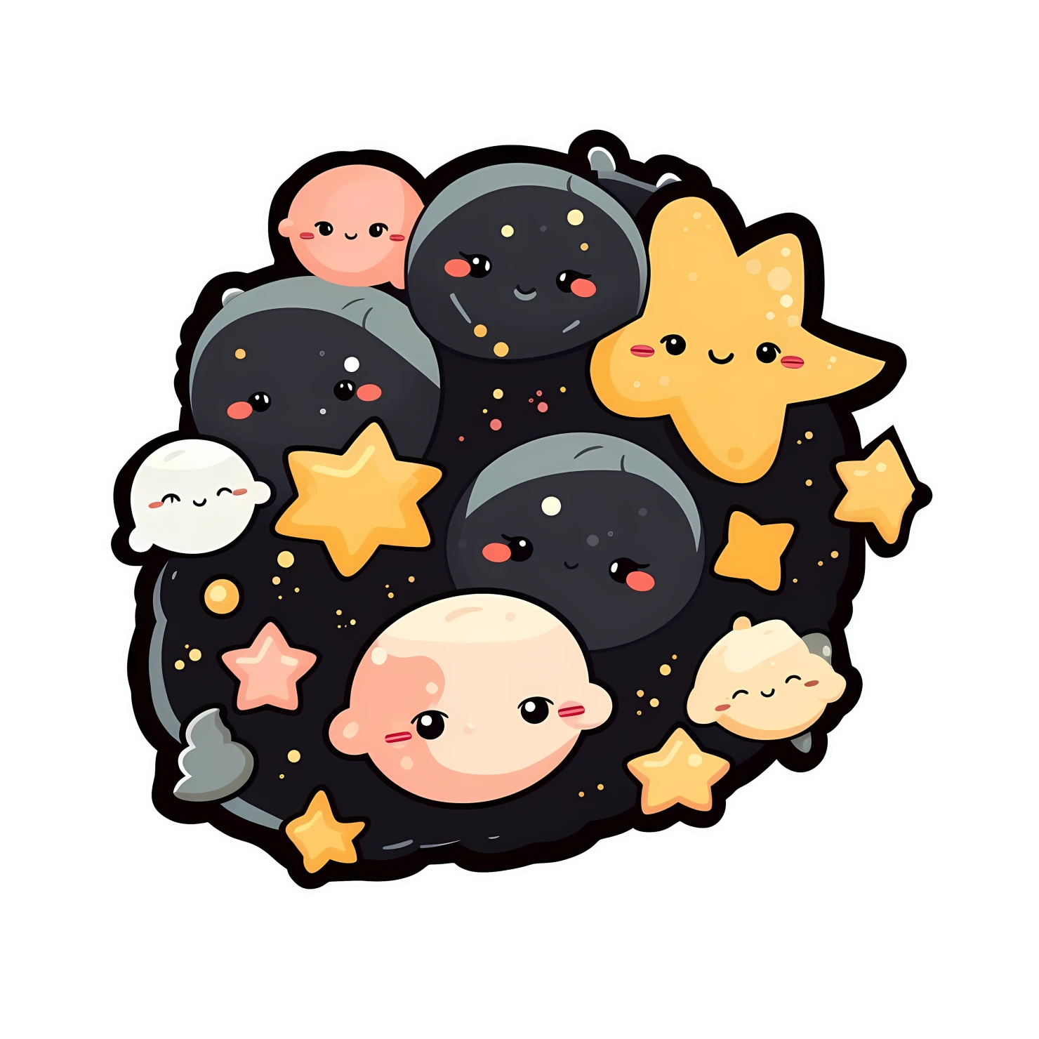 Kawaii constellation sticker isolated on transparent background #24438