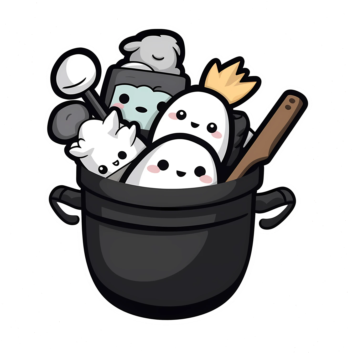 Kawaii cooking utensils sticker isolated on transparent background #24449