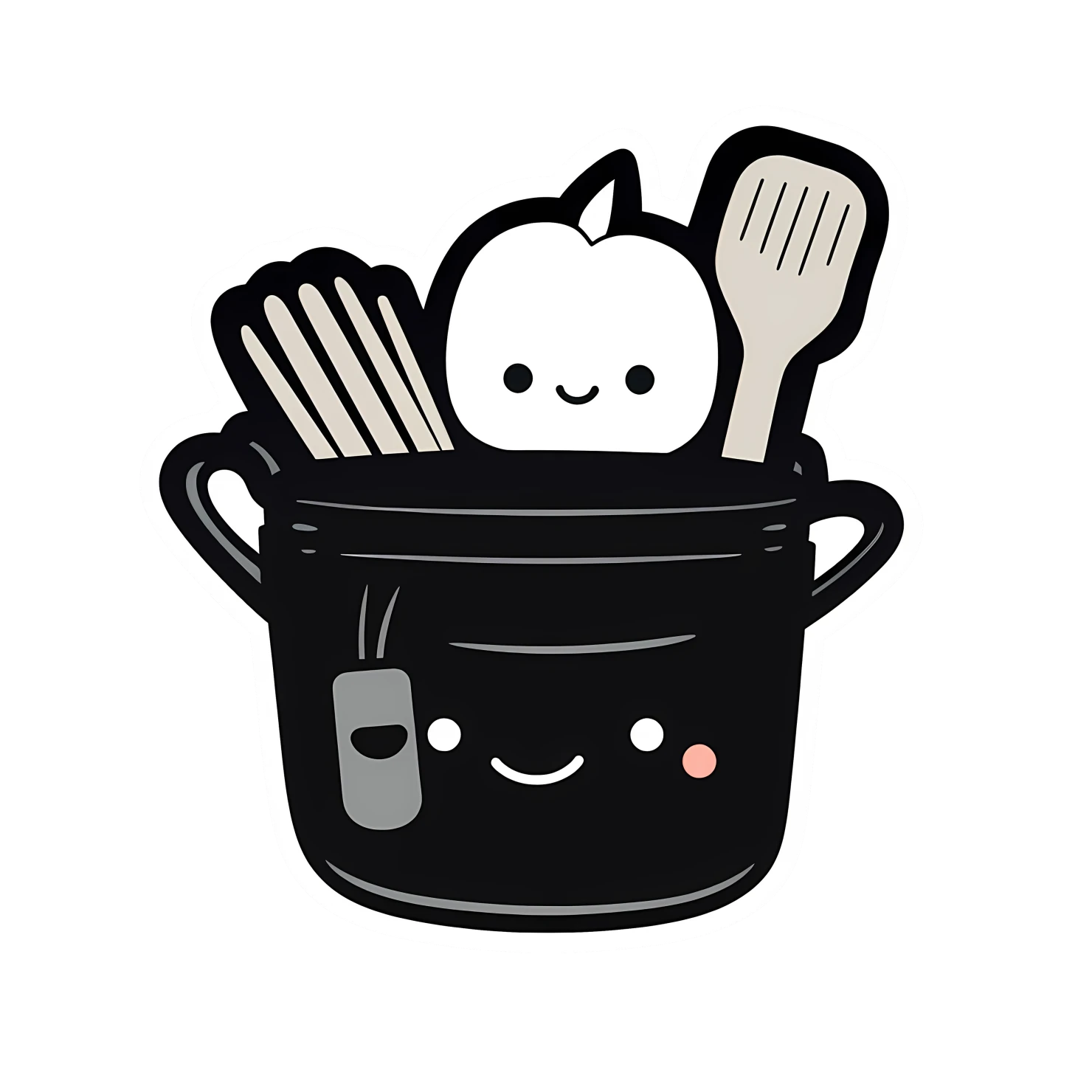 Kawaii cooking utensils sticker isolated on transparent background #24451
